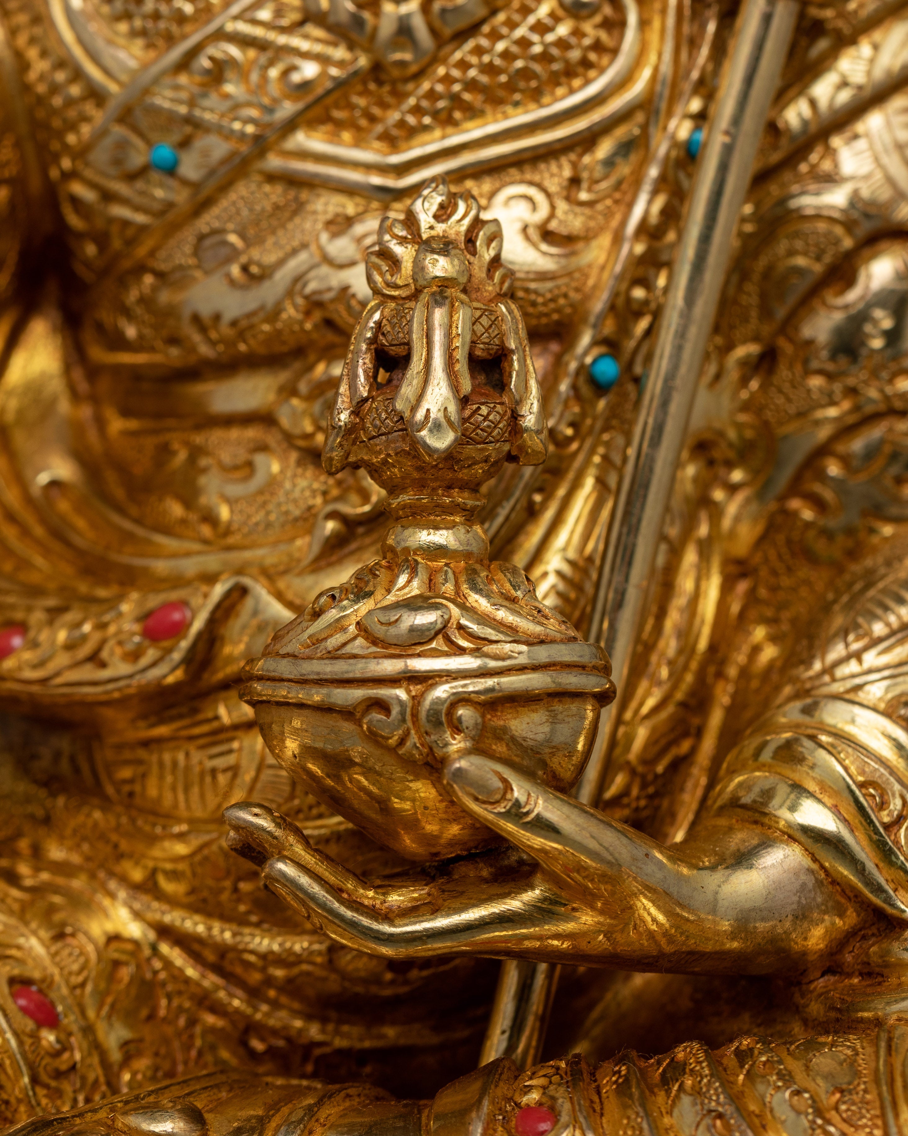 Guru Rinpoche Tibetan Tantric Master Sculpture | Symbol of Spiritual Power and Protection