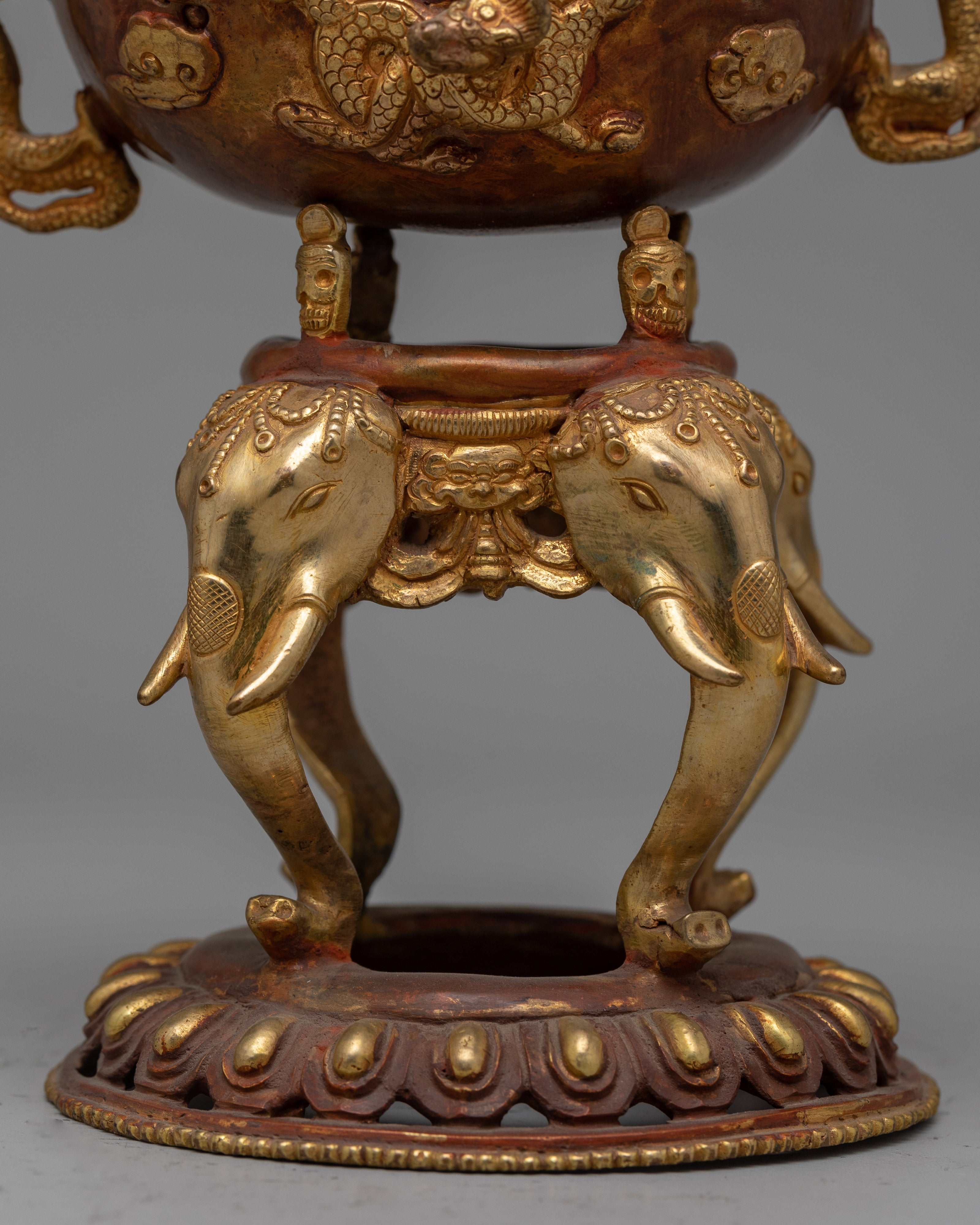 Tibetan Copper Incense Burner | Traditional Vessel for Ritualistic Aromatherapy and Meditation