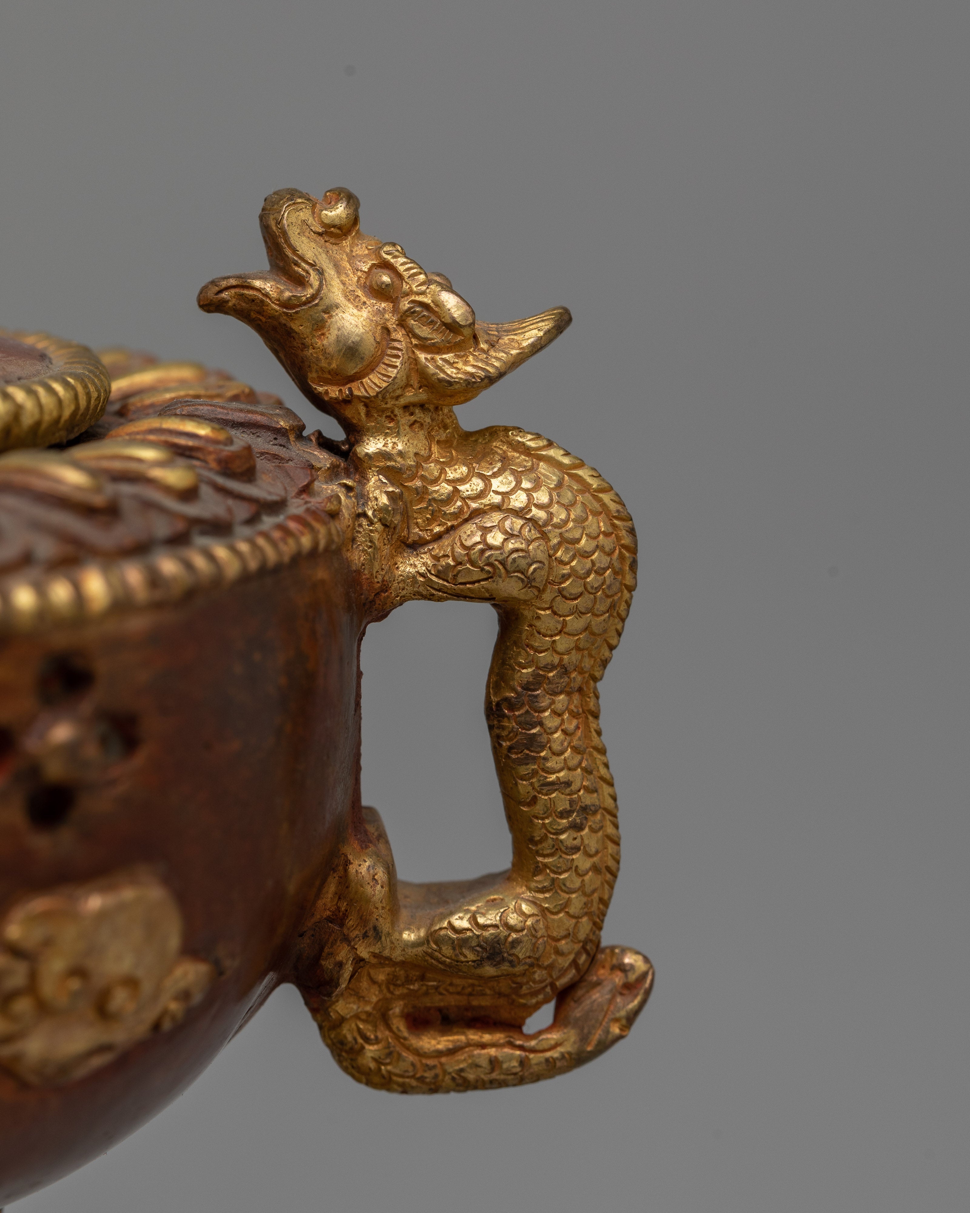 Tibetan Copper Incense Burner | Traditional Vessel for Ritualistic Aromatherapy and Meditation