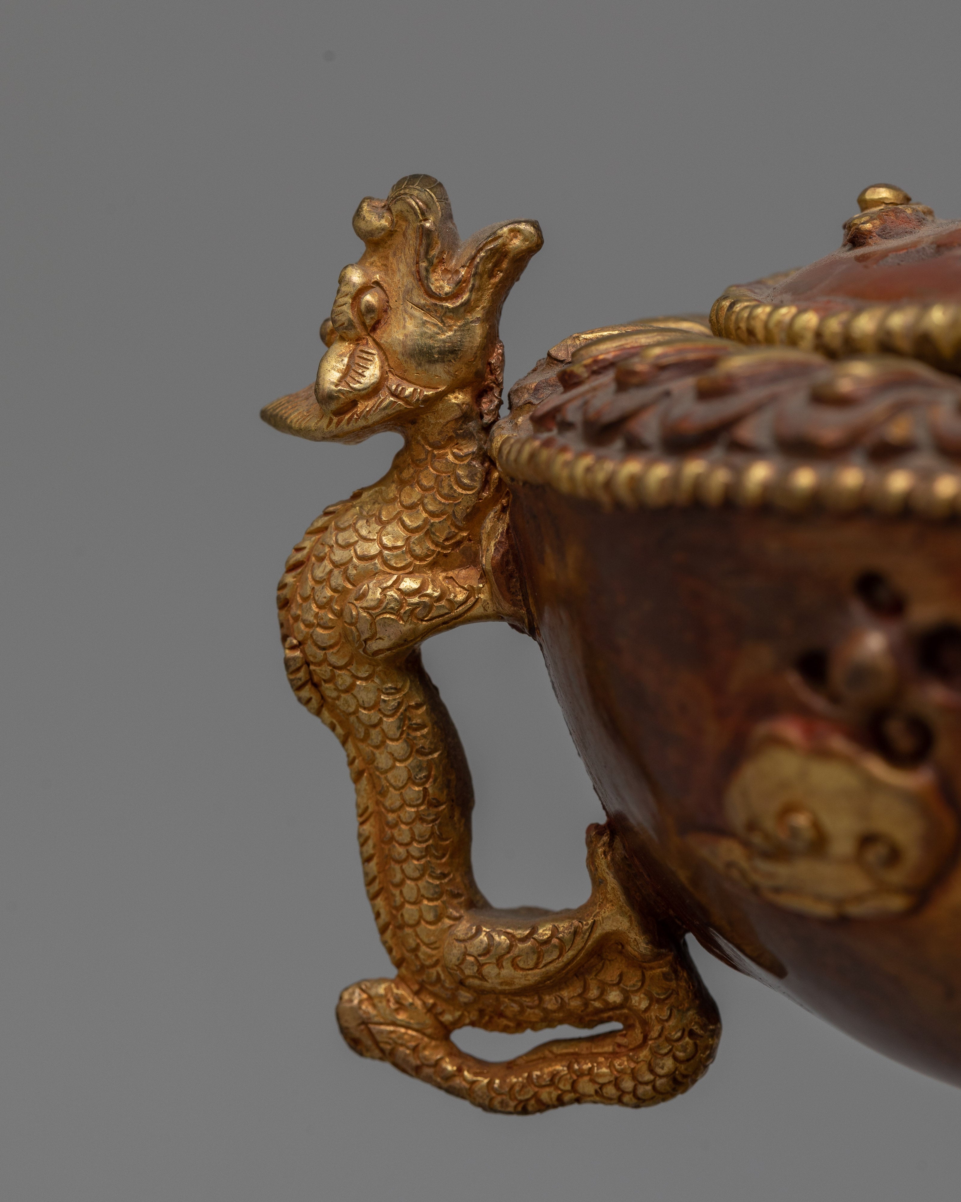 Tibetan Copper Incense Burner | Traditional Vessel for Ritualistic Aromatherapy and Meditation