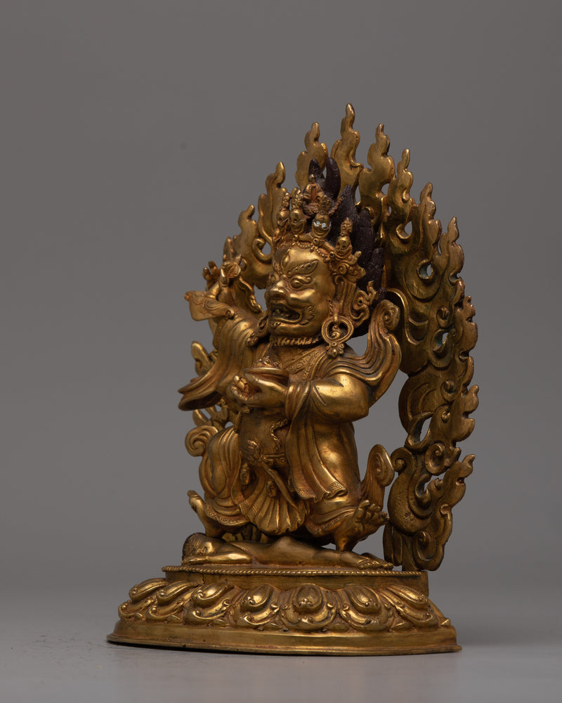 Wrathful Deity Bernagchen Mahakala Statue | Symbol of Fearlessness and Spiritual Protection