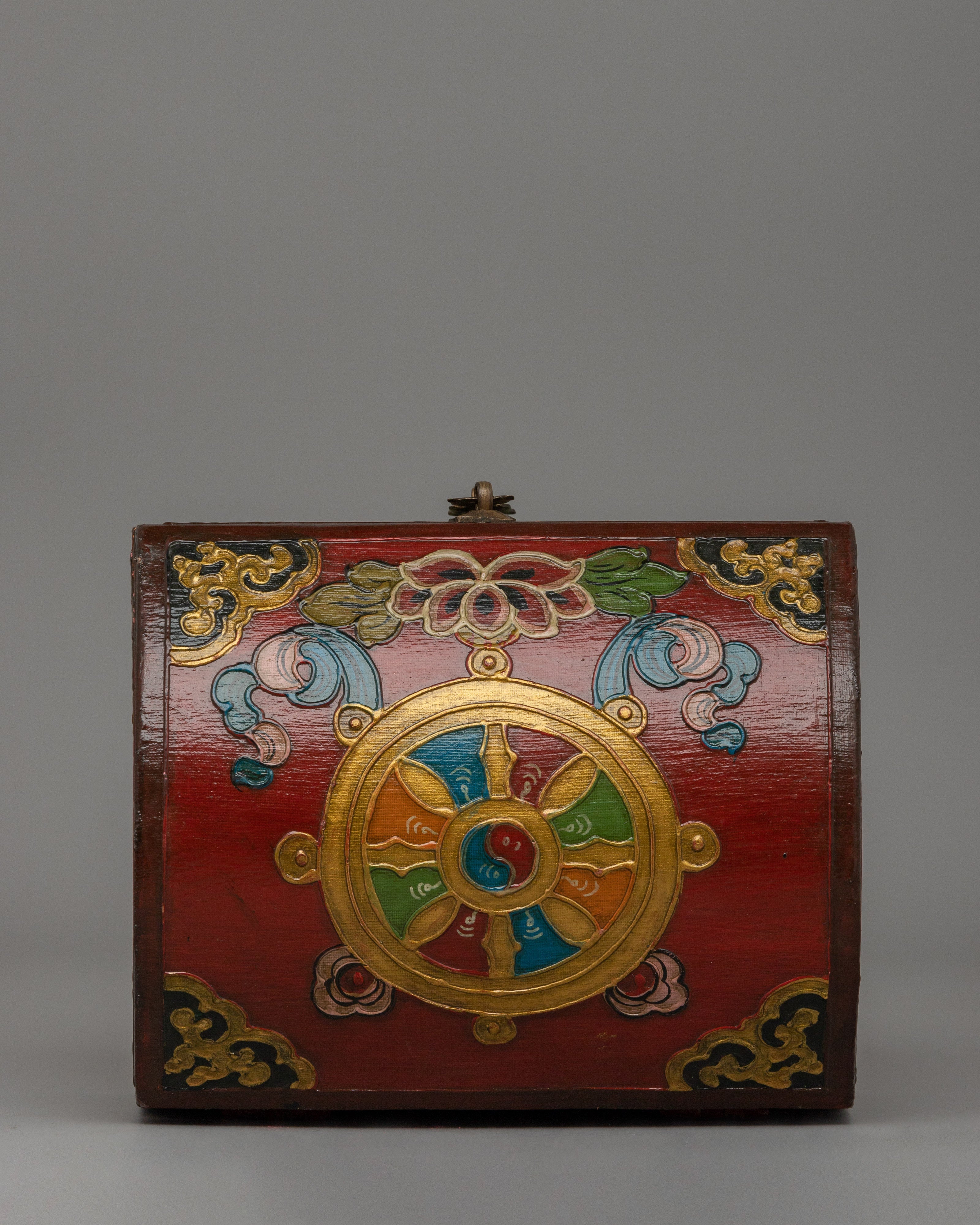 Traditional Tibetan Decorative Treasure Box | Handcrafted Wooden Chest