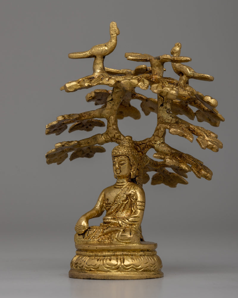 Shakyamuni Buddha Under Tree | Brass Statue for Enlightenment and Meditation