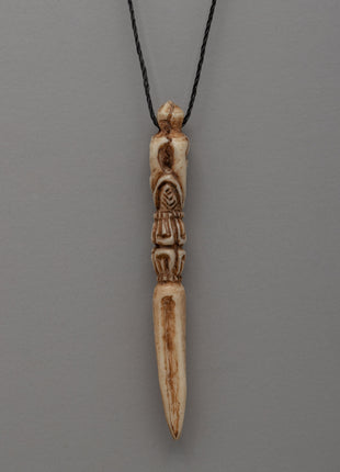 Buffalo Bone Hand-Carved Buddhist Locket | Spiritual Amulet Inspires Peace & Mindfulness