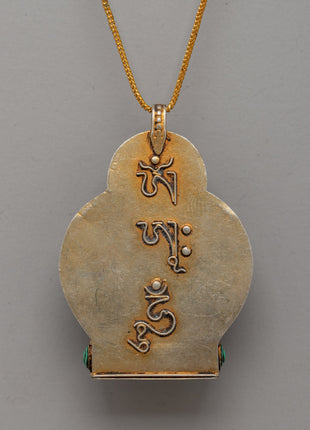 Gold-Plated Filigree Locket with Lapis Lazuli and Coral | Spiritual and Decorative Wear