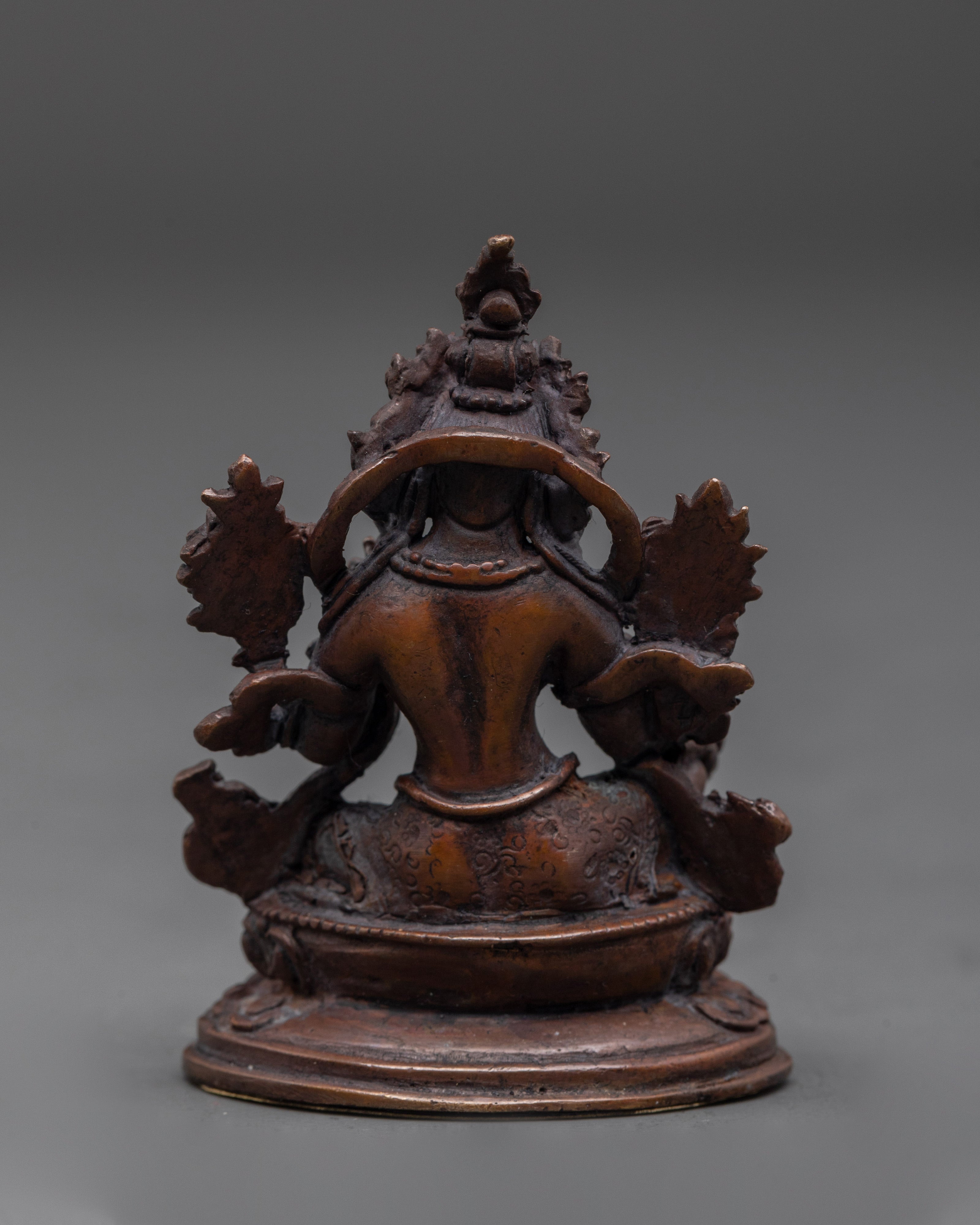 Traditional Green Tara Buddhist Statue | Oxidized Copper Meditation Sculpture