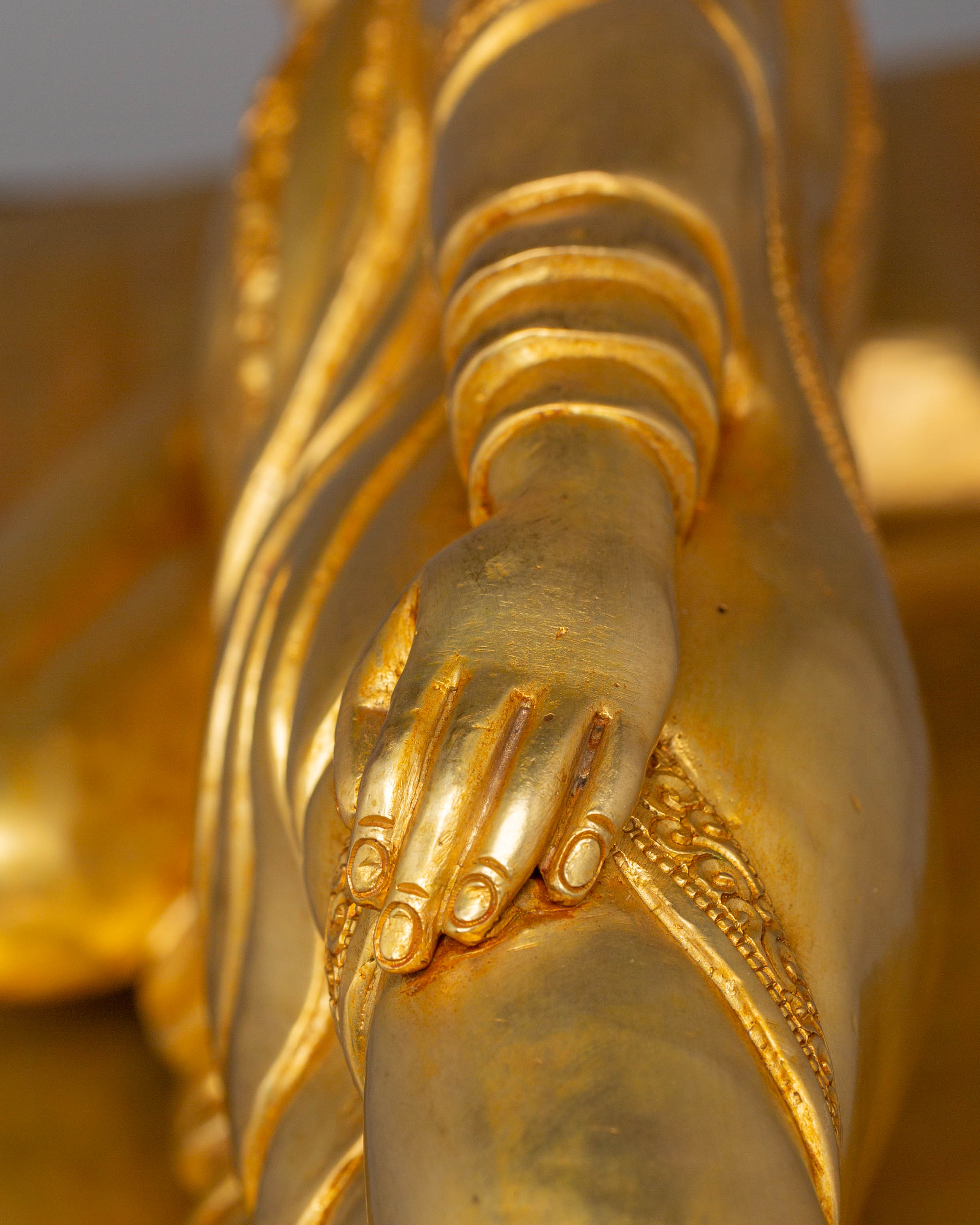 Handcrafted Sleeping Buddha Golden Statue | Symbol of Peace and Parinirvana