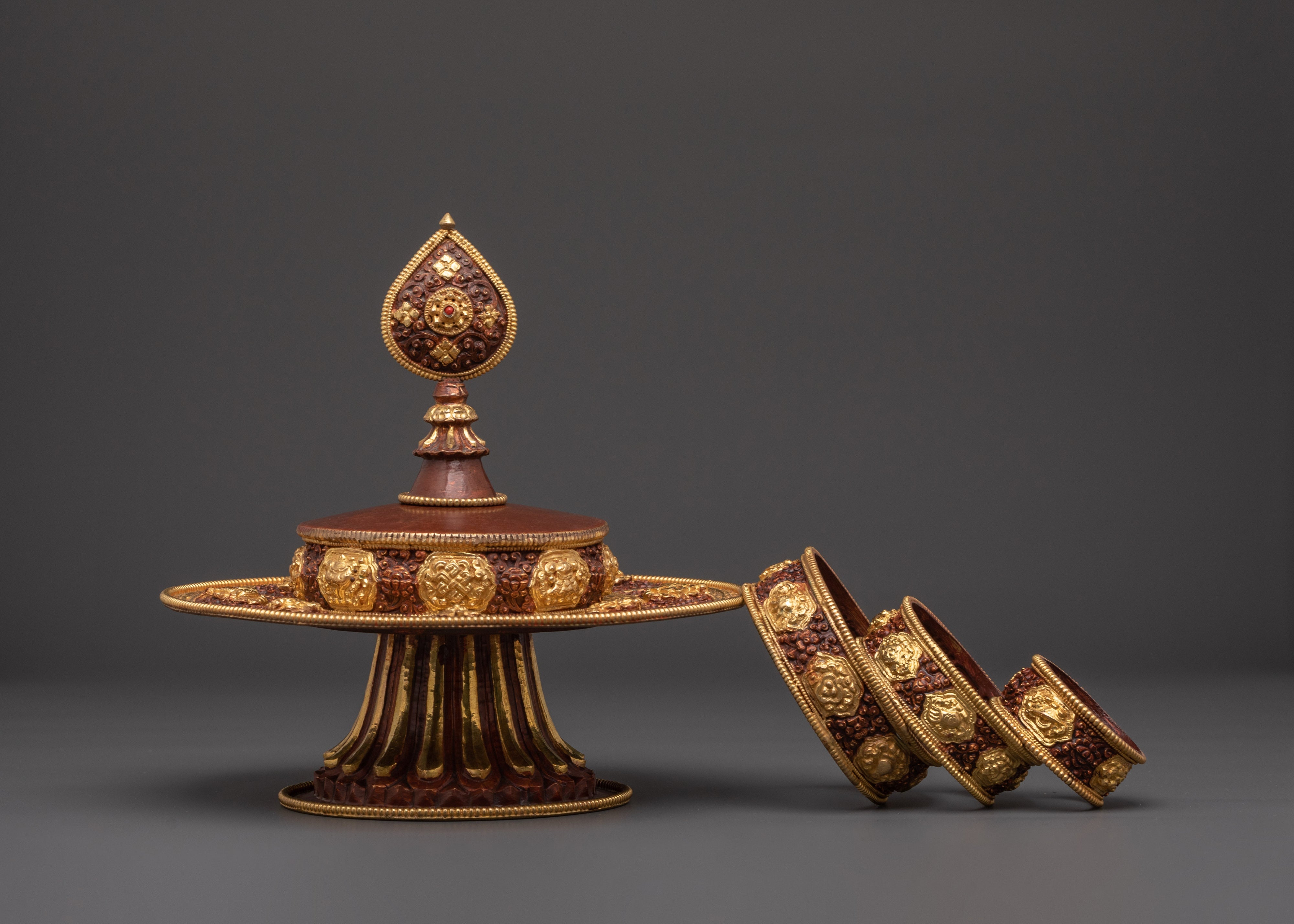 Gold Plated Mandala for Rituals | Sacred Altar Decor for Meditation and Puja