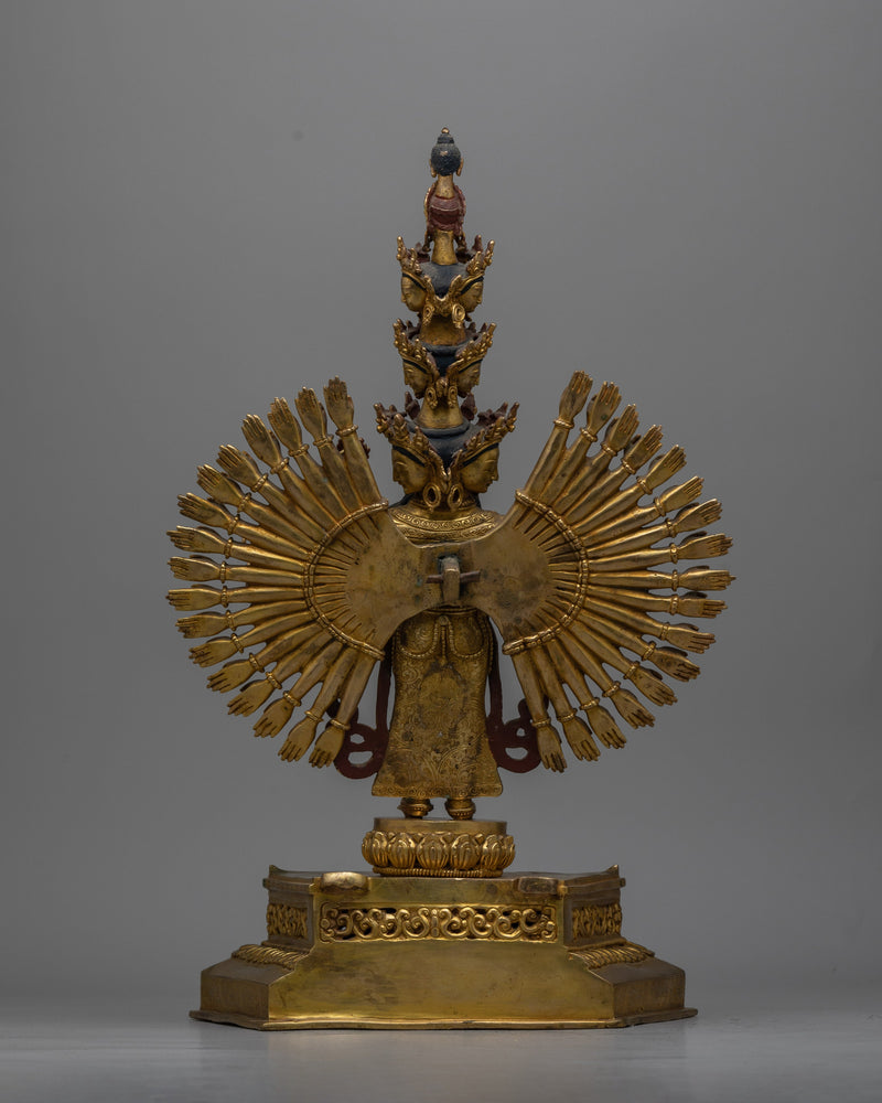 Thousand Armed Avalokiteshvara Statue | Religious Himalayan Genuine Sculpture