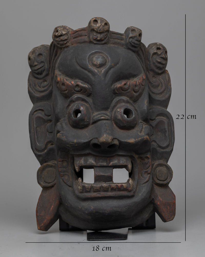 Mahakala Wooden Mask | Enhancing Your Space with Sacred Symbolism and Power