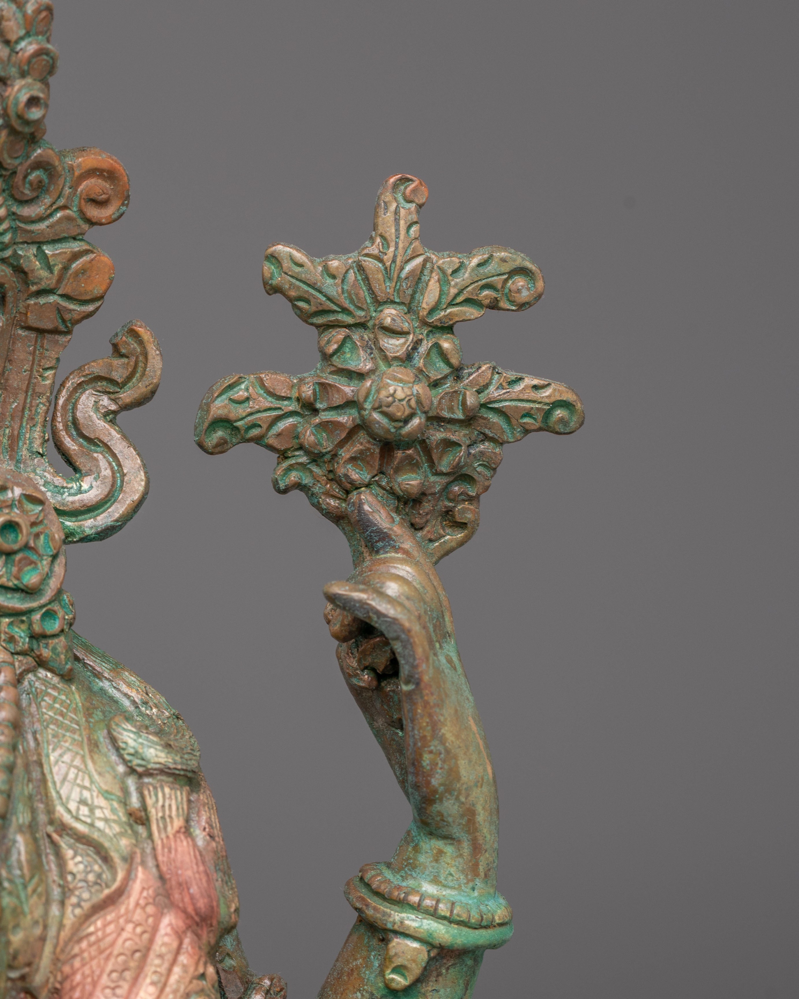 Oxidized Copper Statue of Chenrezig | The Compassionate Bodhisattva