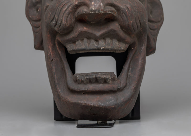 Antique Asian Wooden Mask | Adding Exotic Charm and Cultural Depth to Your Space