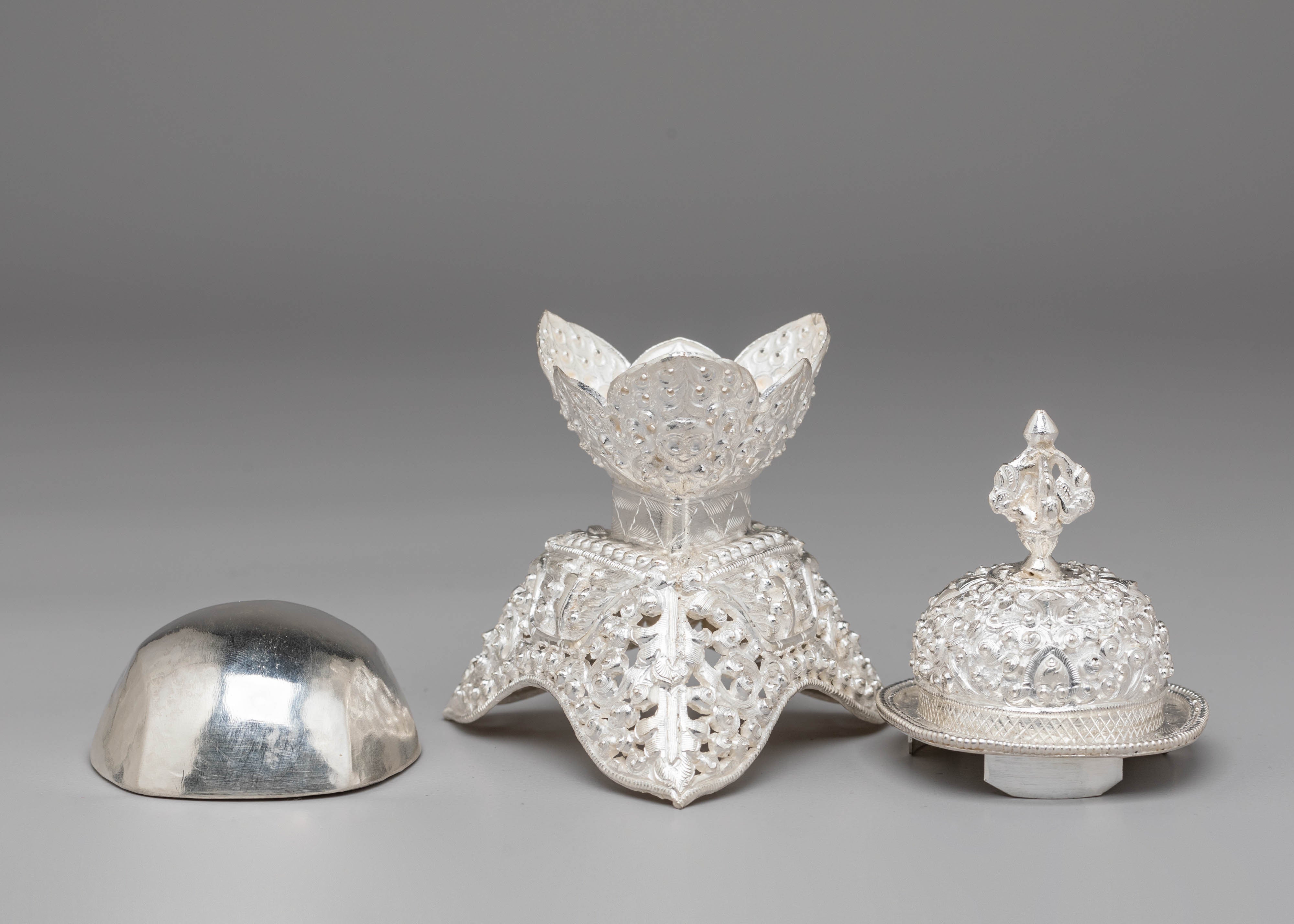 Silver Kapala for Buddhist Rituals | Sacred Offering Vessel