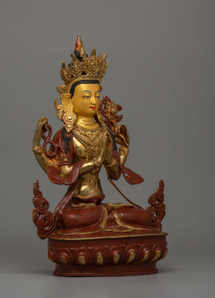Chenrezig Compassionate Buddha Statue | Divine Spiritual Artwork From Nepal