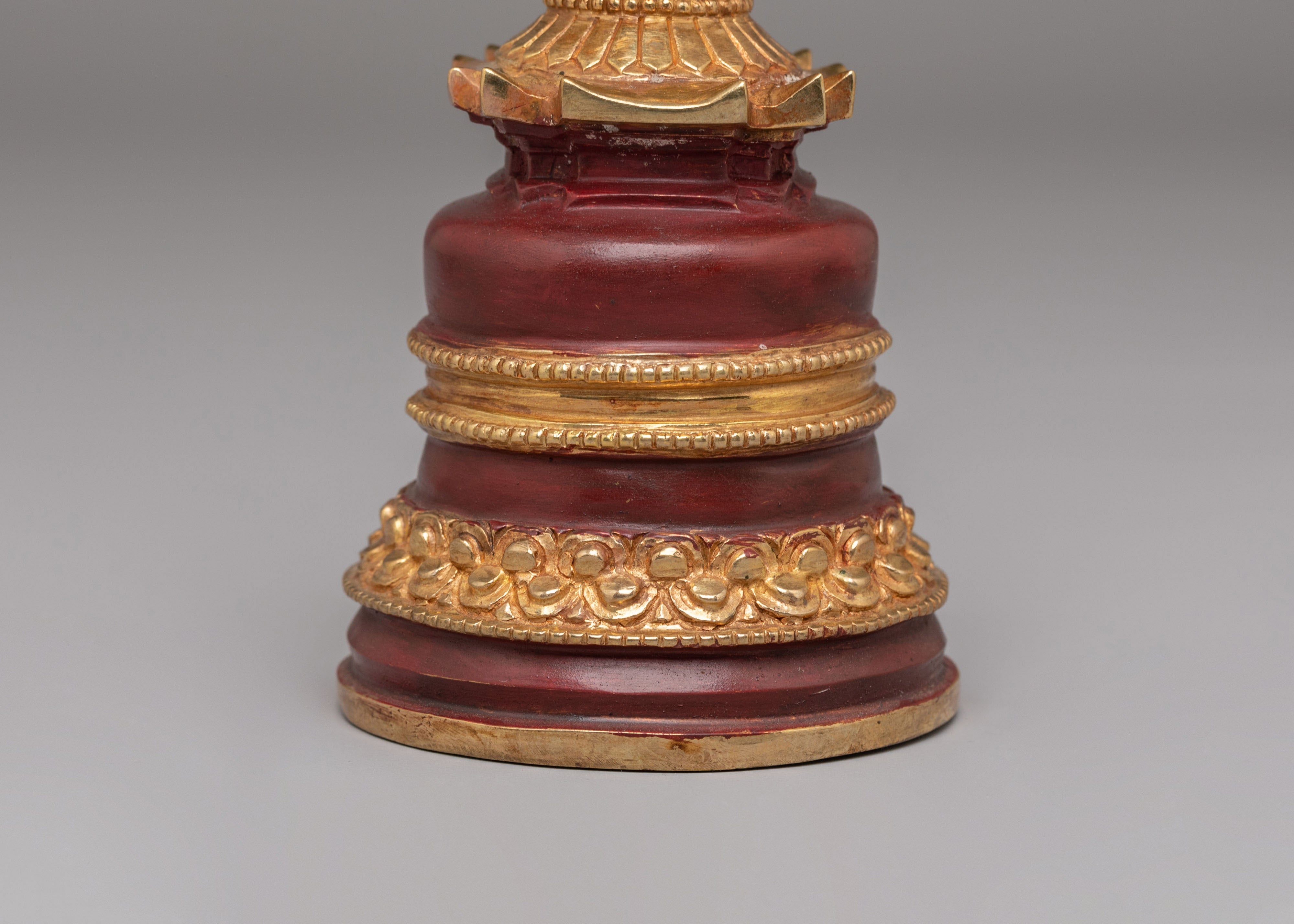 Handcrafted Kadampa Altar Stupa | Sacred Buddhist Shrine Decor