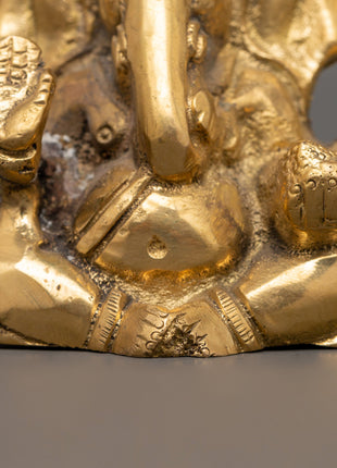 Brass Elephant Head Deity Ganesha Statue | Hindu Deity Decor for Prosperity & Good Luck