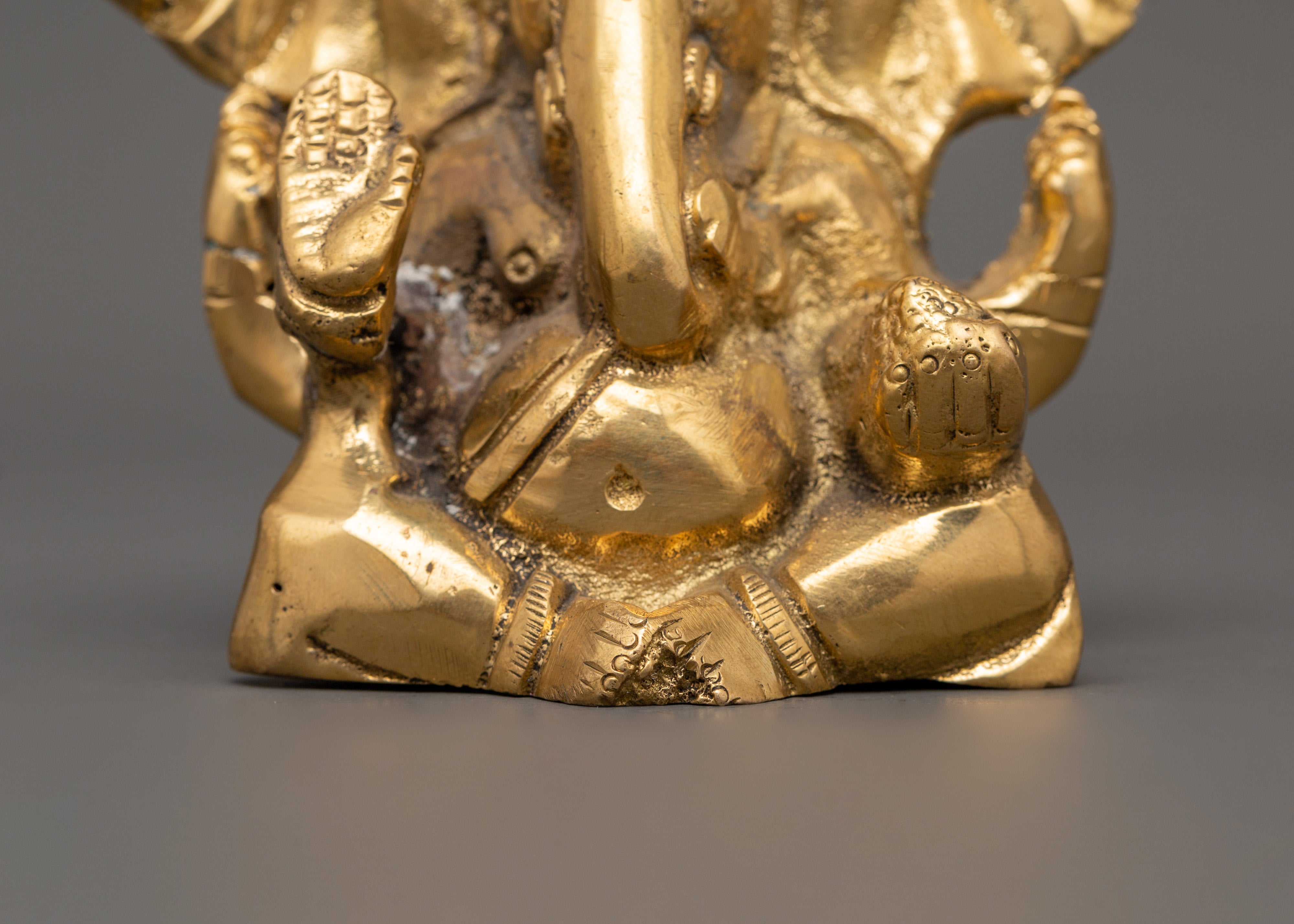 Brass Elephant Head Deity Ganesha Statue | Hindu Deity Decor for Prosperity & Good Luck