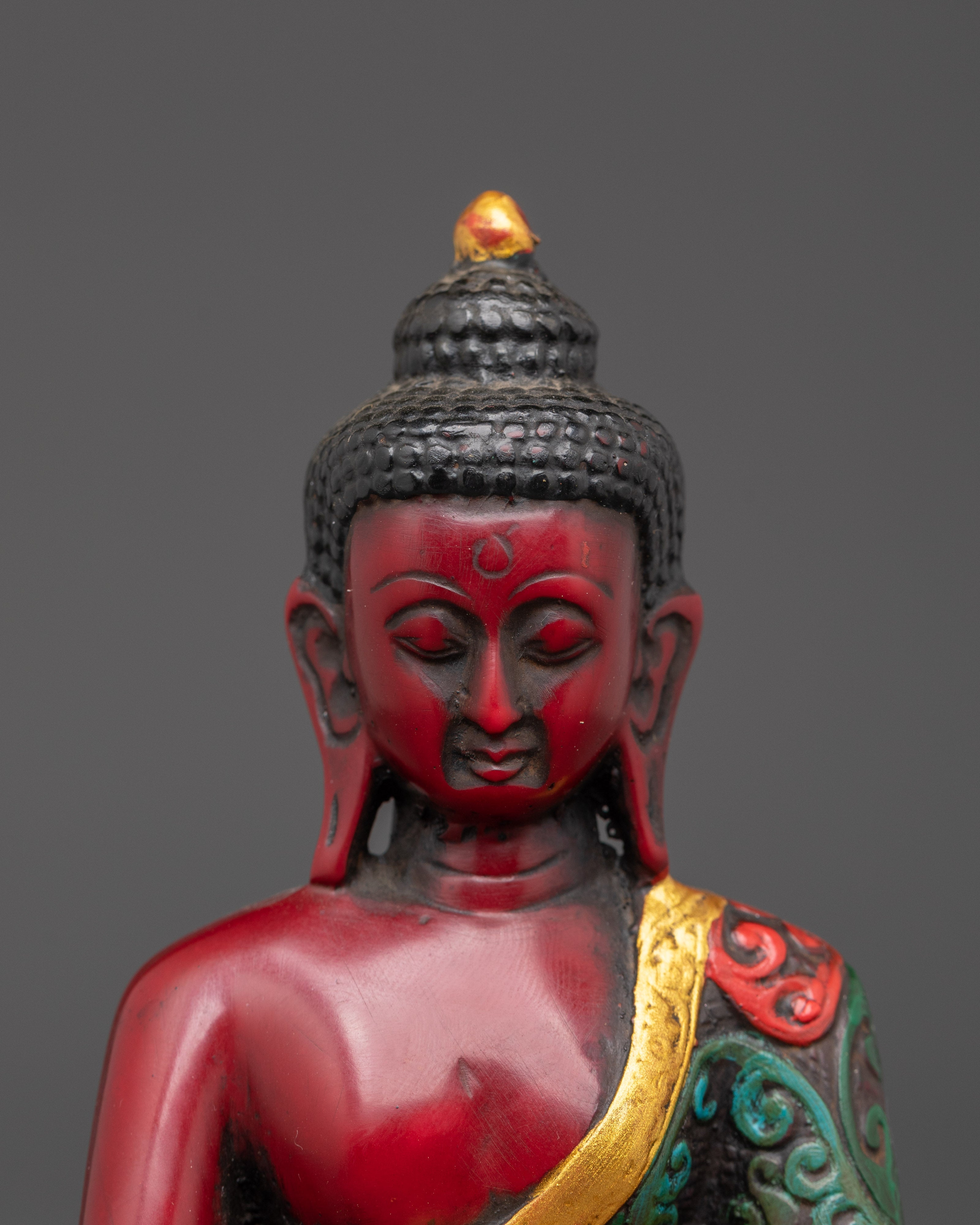 Tibetan Shakyamuni Buddha Sculpture | Handcrafted Ceramic Buddha Statue