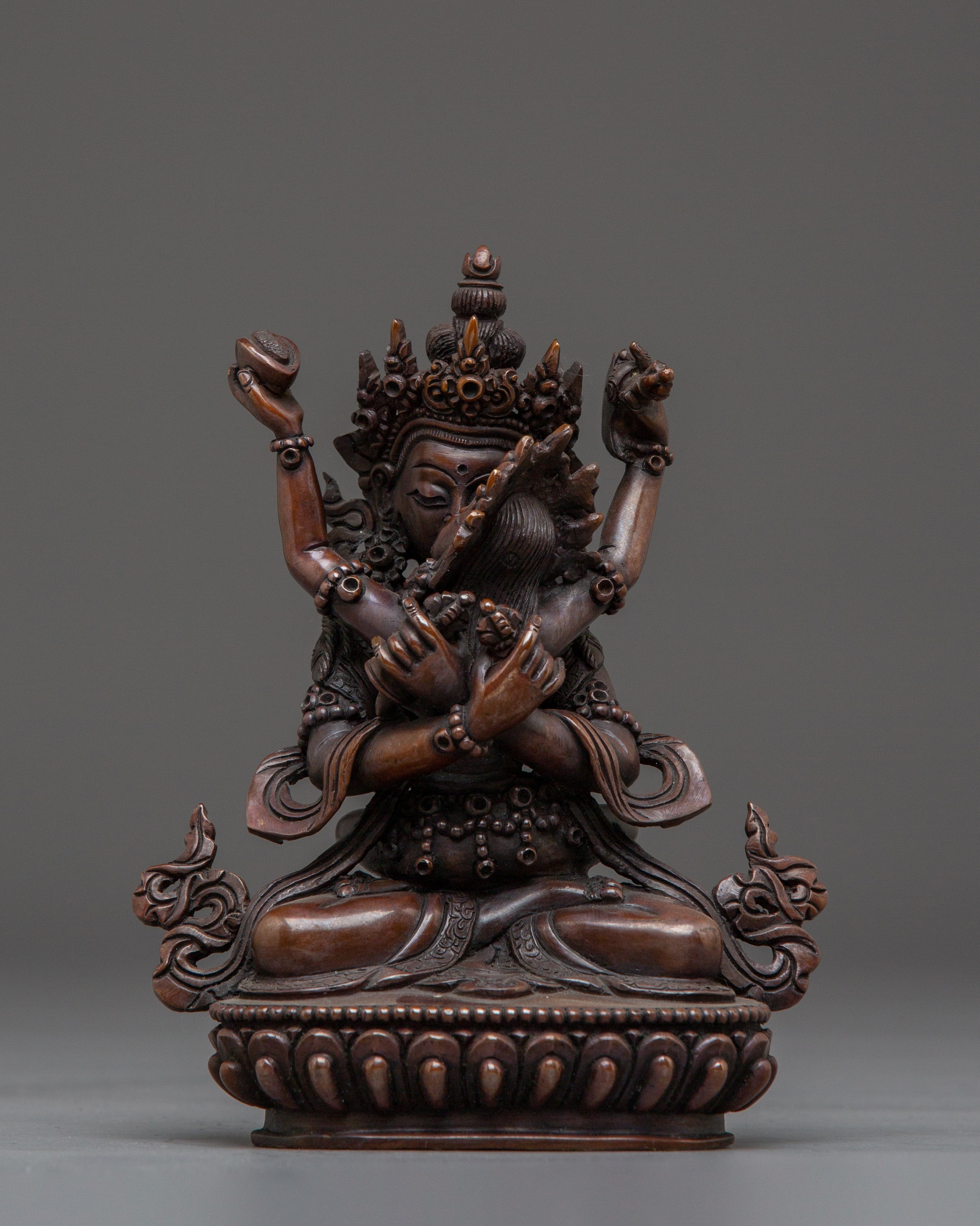 Vajradhara With Consort Oxidized Statue | Primordial Buddha Artwork