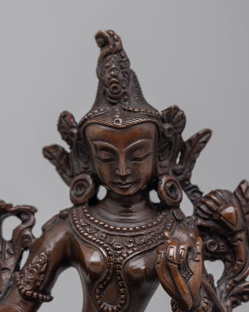 Green Tara Guru Statue | Green Tara Guru Sculpture for Inner Peace and Enlightenment