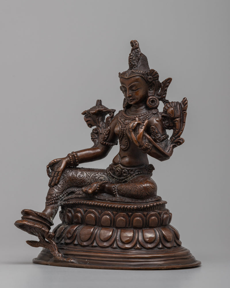 Green Tara Guru Statue | Green Tara Guru Sculpture for Inner Peace and Enlightenment