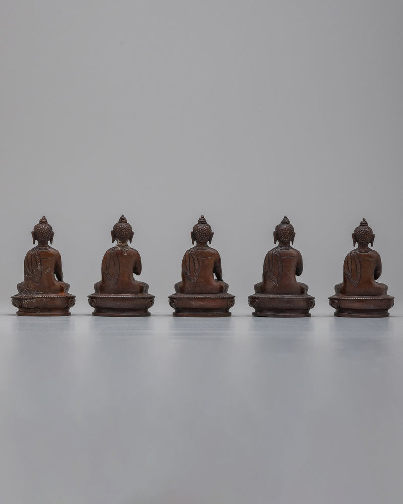 Set of Buddhas Statue | Aksobhya, Amitabha, Amoghasiddhi, Ratnasaṃbhava, Vairocana