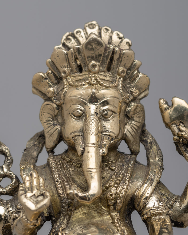 God Ganesh Statue | 15.5cm, Embodiment of Divine Blessings.