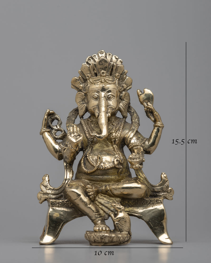 God Ganesh Statue | 15.5cm, Embodiment of Divine Blessings.