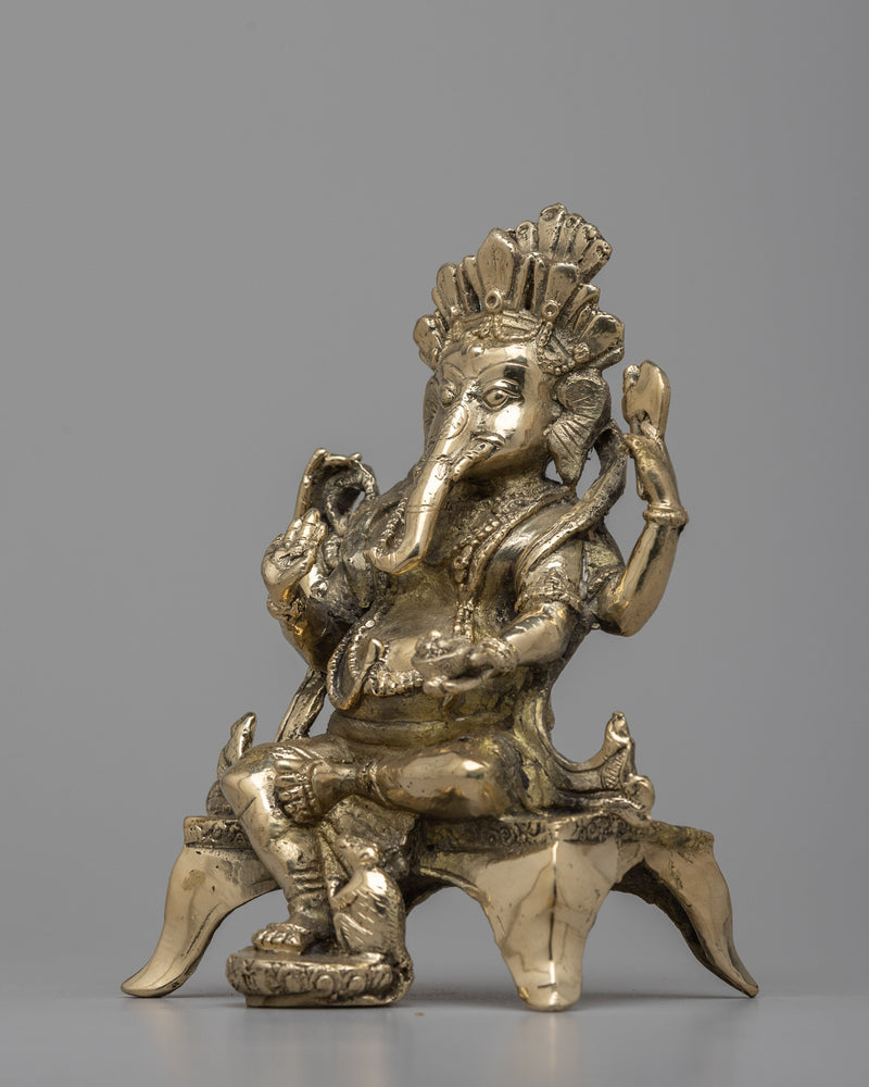 God Ganesh Statue | 15.5cm, Embodiment of Divine Blessings.