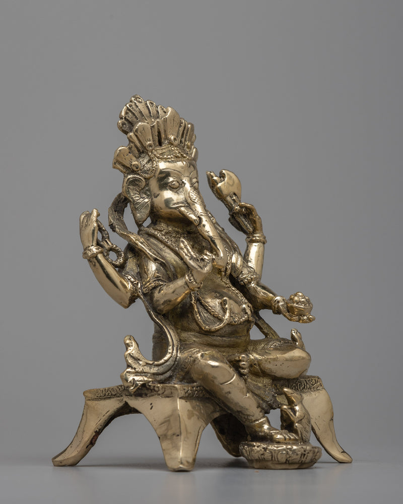 God Ganesh Statue | 15.5cm, Embodiment of Divine Blessings.