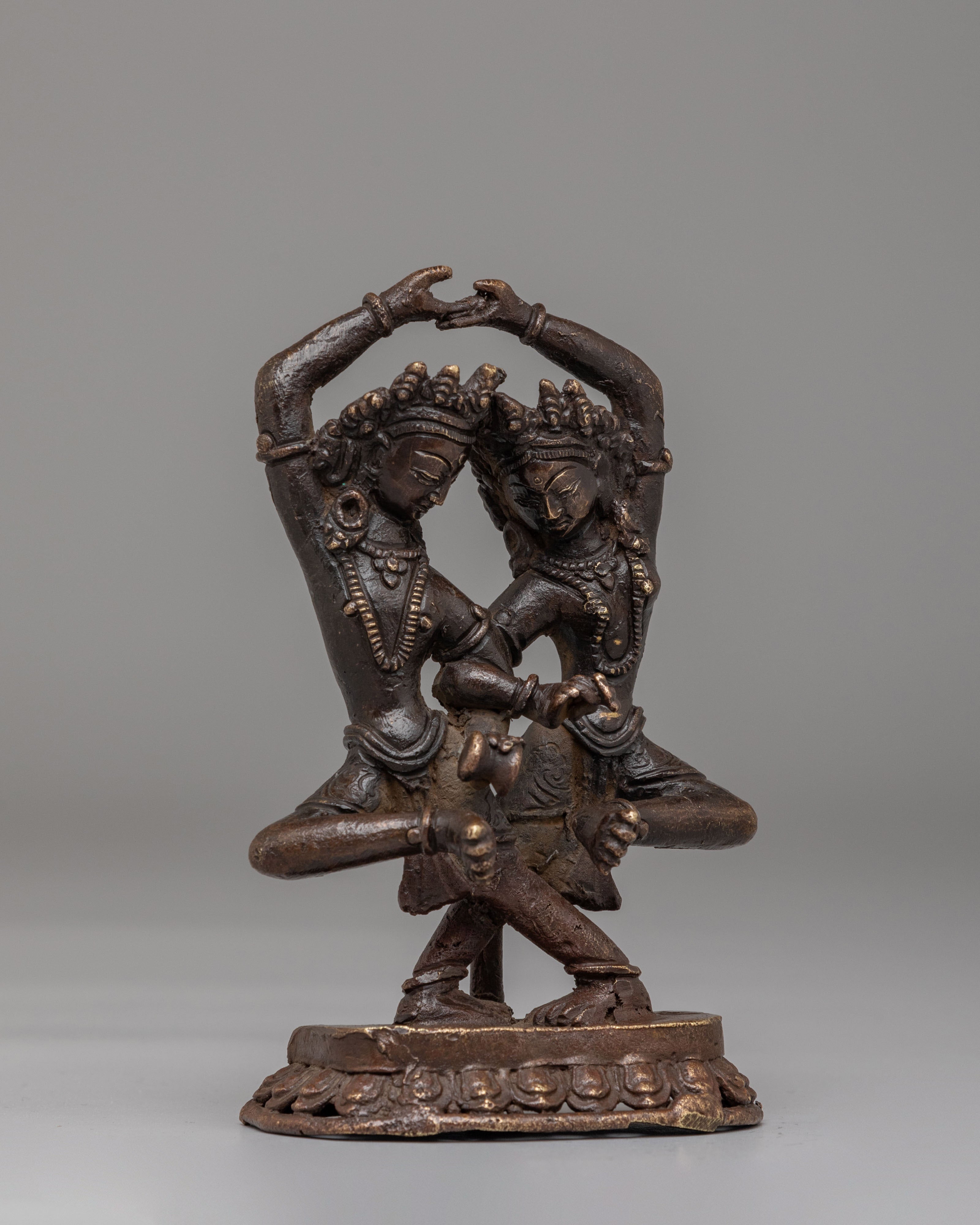 Shiva and Parvati Divine Deity Statue | Oxidized Copper Divine Couple