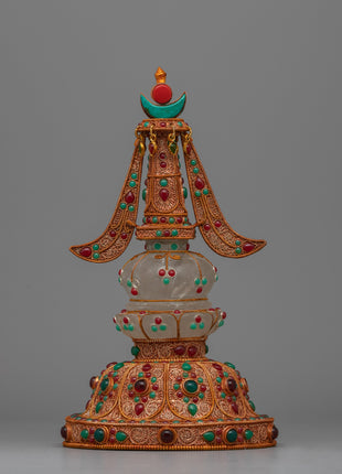 Copper Body Crystal Stupa