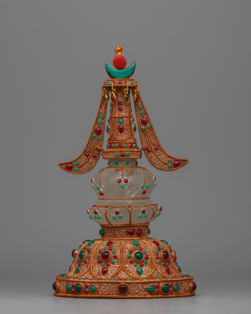 Copper Body Crystal Stupa