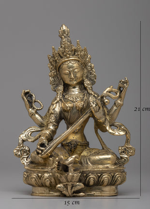 Exquisite Saraswati Devi Statue | Patron Goddess of Education & Arts