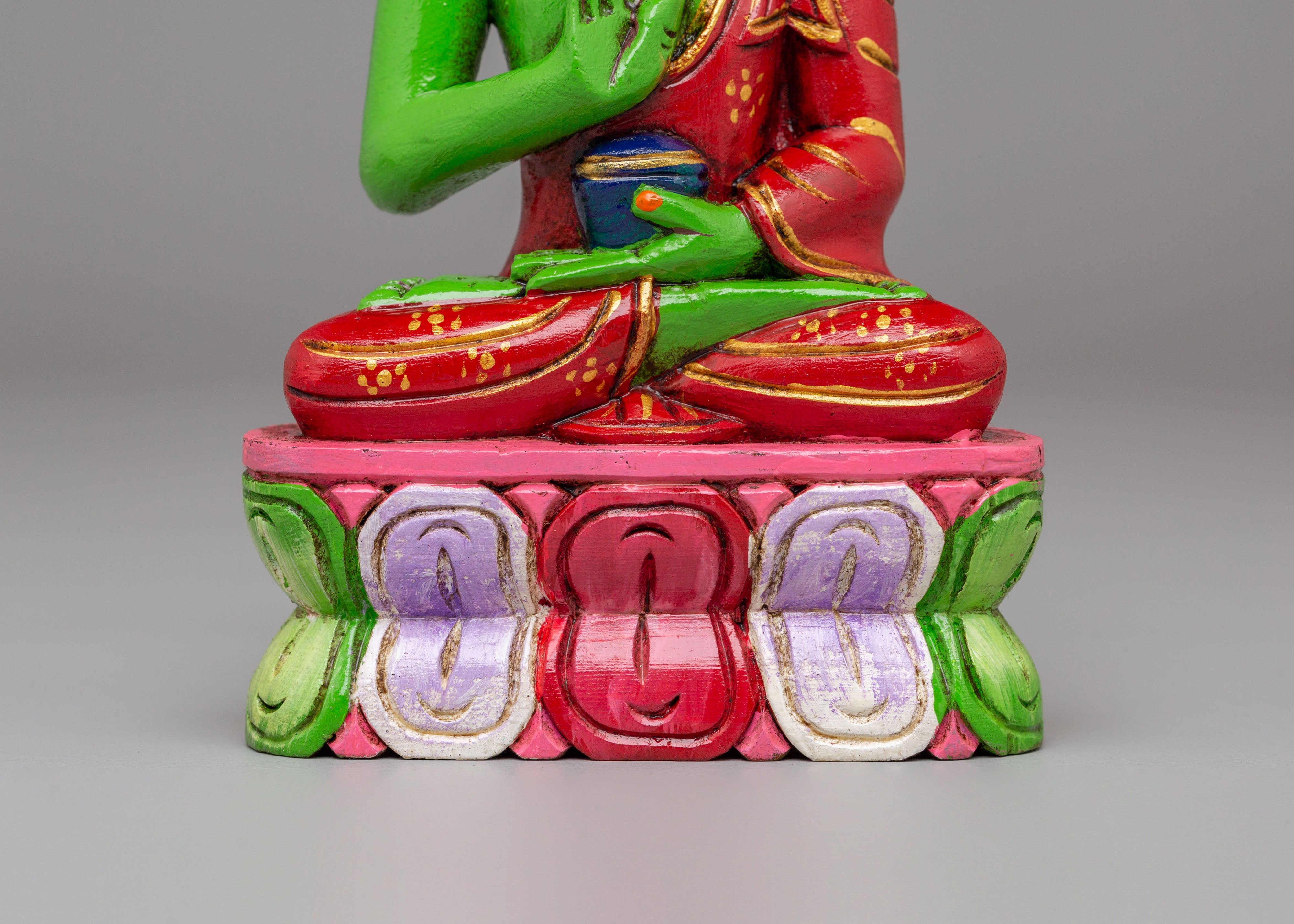 Spiritual Amogasiddhi Dhyani Buddha Statue | Tibetan Buddhist Deity Figurine