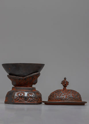 Buddhist Brass Kapala | Sacred Vessel for Ritual Offerings