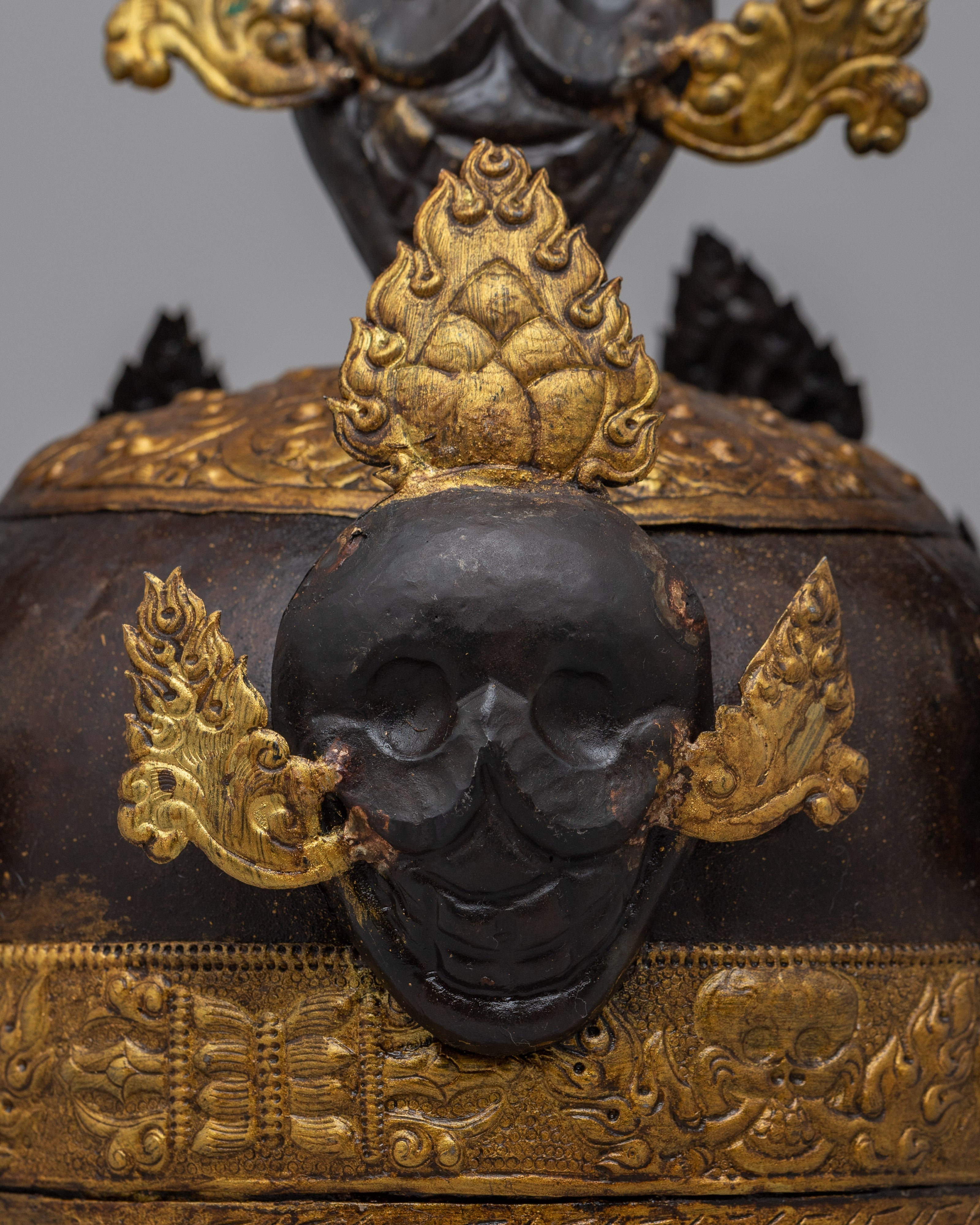 Tibetan Crown in Iron | Regal Symbol of Spiritual Authority and Divine Wisdom