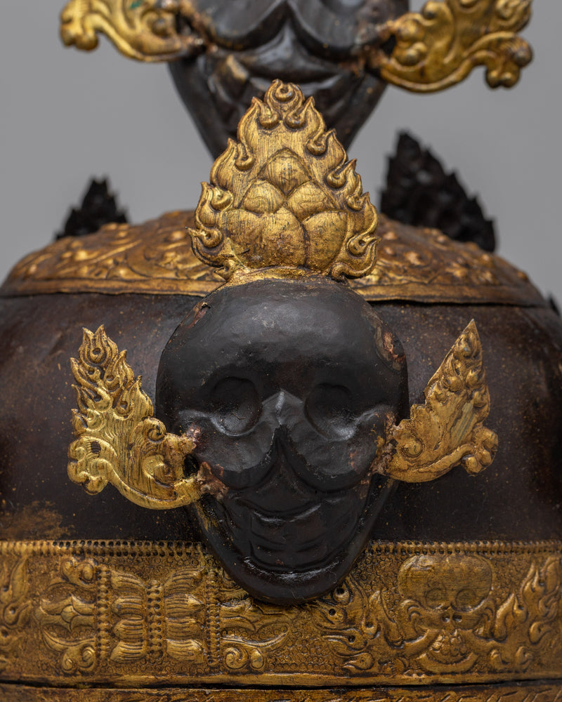 Tibetan Crown in Iron | Regal Symbol of Spiritual Authority and Divine Wisdom