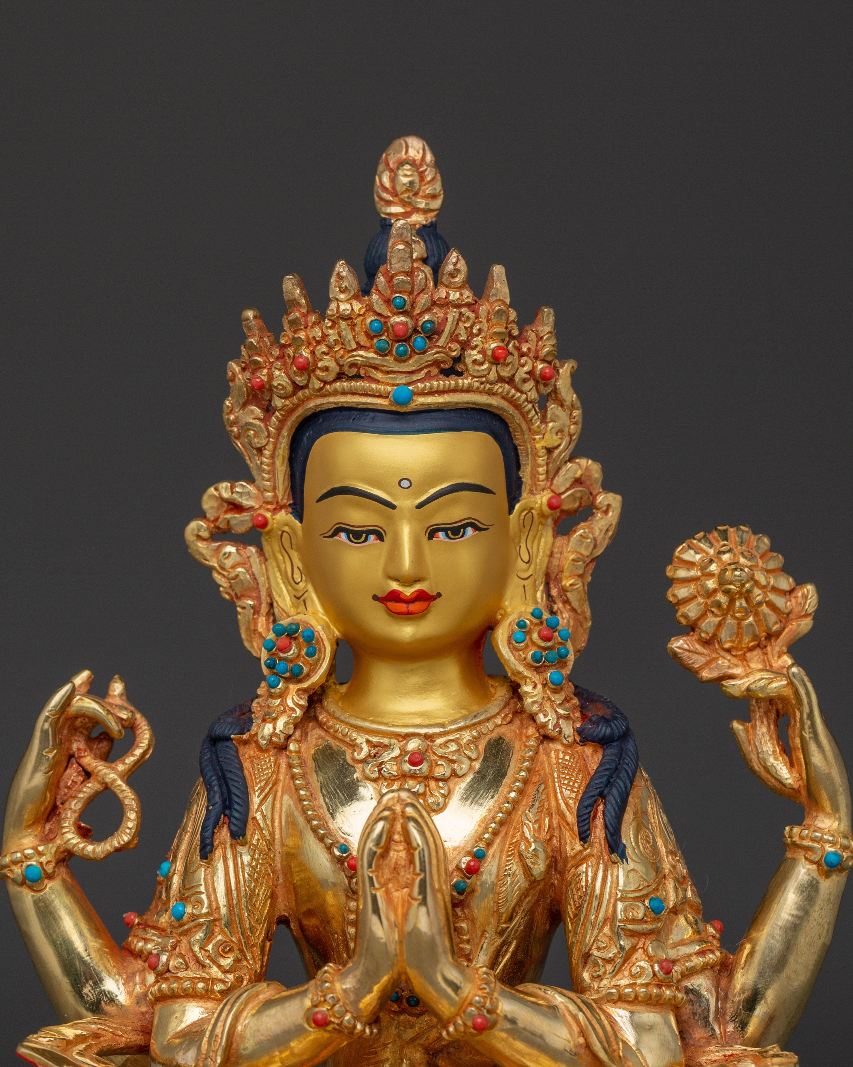 Bodhisattva Four-Armed Chenrezig Artwork | Embodiment of Compassion