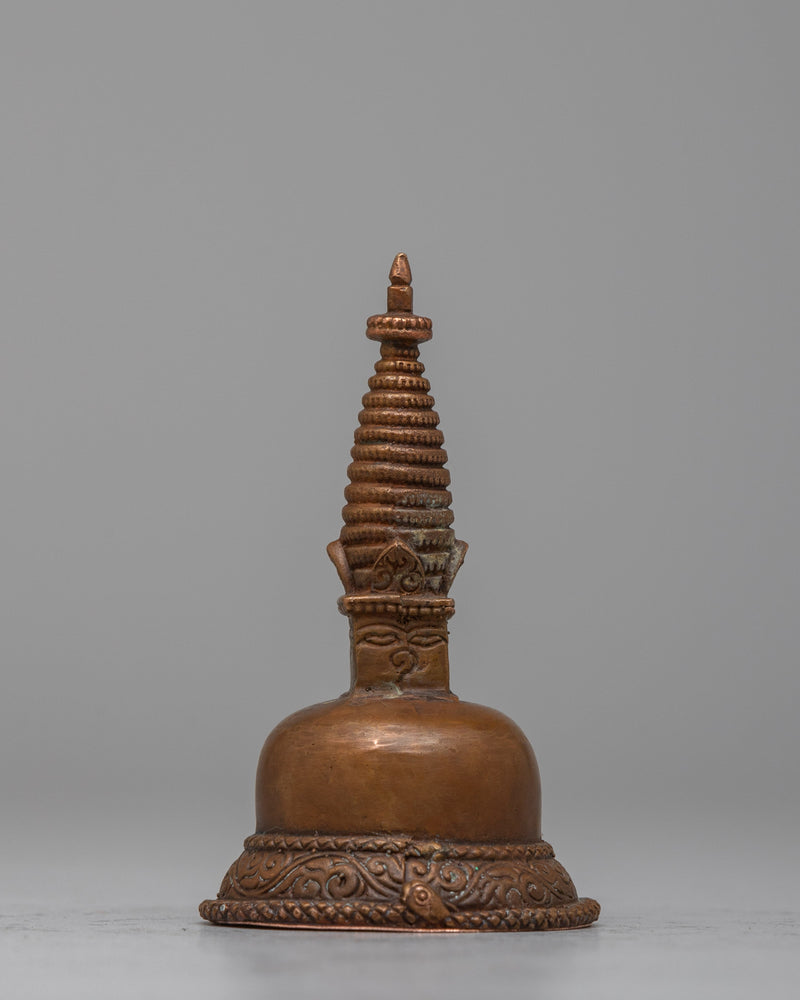 Oxidized Copper Buddhist Stupa