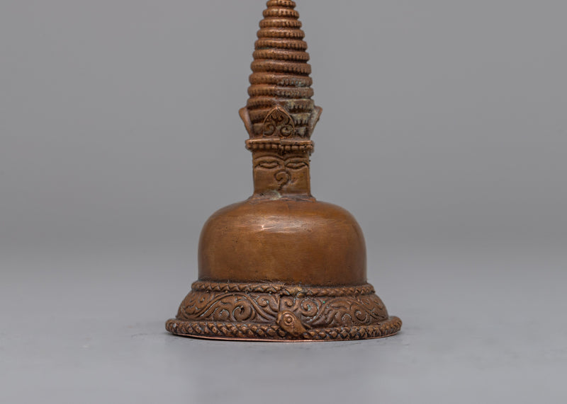 Oxidized Copper Buddhist Stupa | Ancient Symbol of Spiritual Enlightenment and Divine Presence