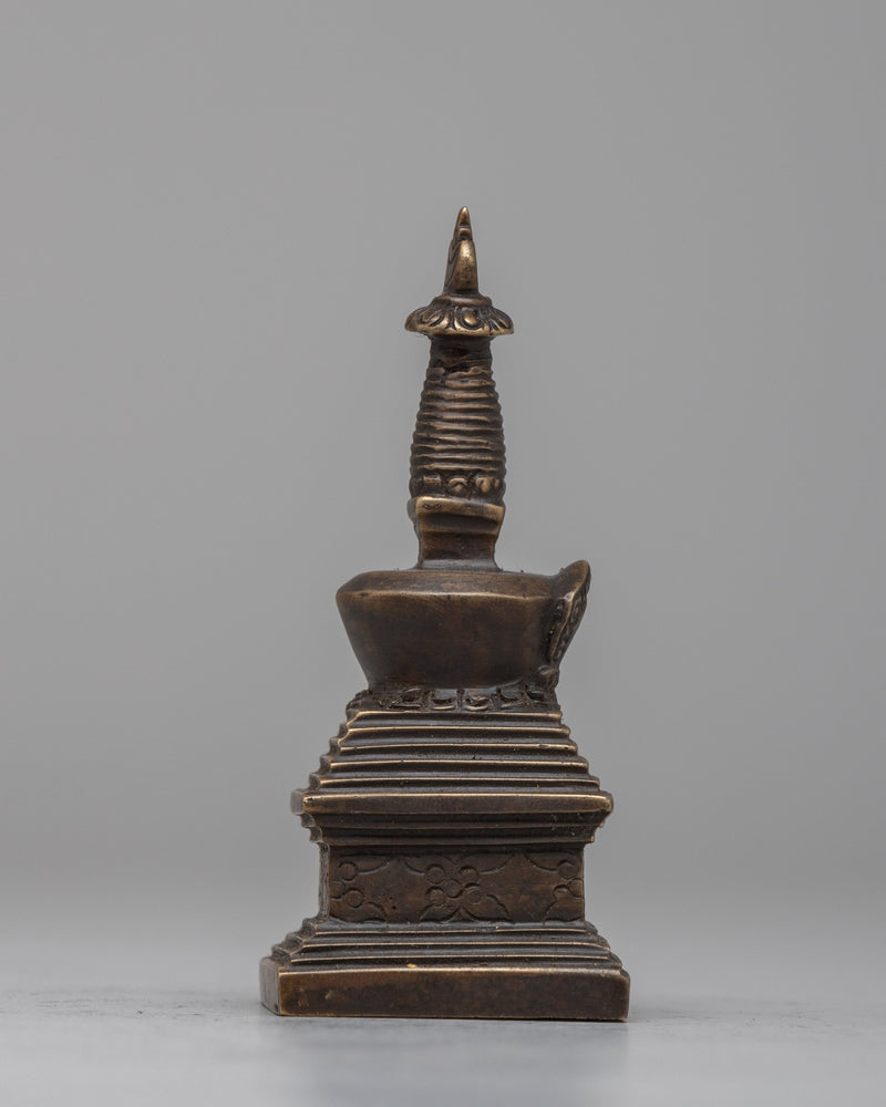 Copper Tibetan Stupa | Sacred Monument Symbolizing Spiritual Enlightenment