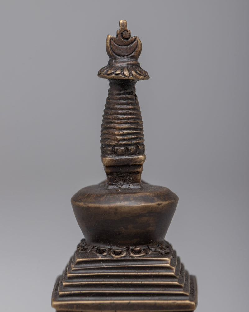 Copper Tibetan Stupa | Sacred Monument Symbolizing Spiritual Enlightenment