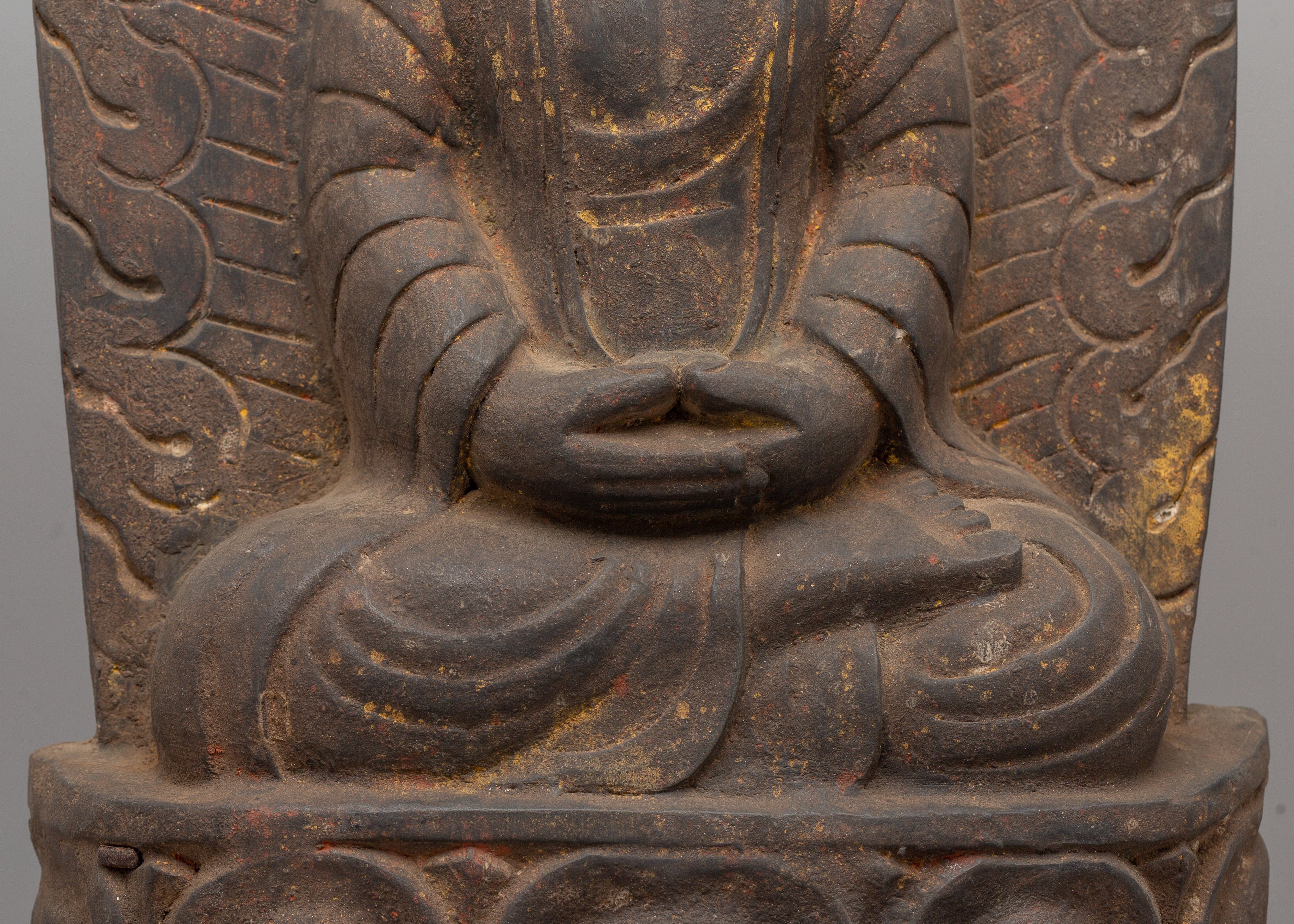 Handcrafted Wooden Amitabha Buddha Statue | Buddha for Altar and Meditation