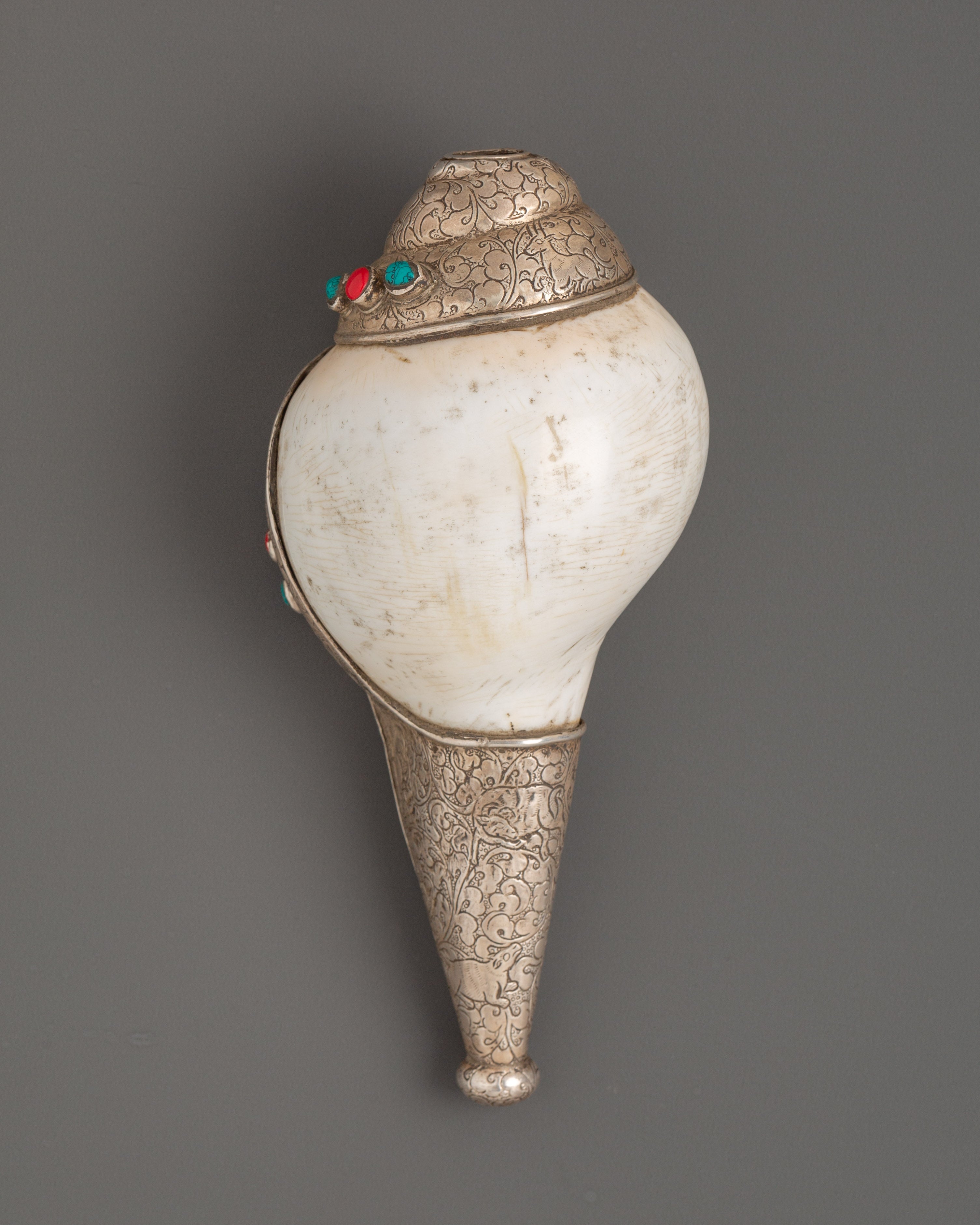 Tibetan Handmade Spiritual Conch Shell | Perfect for Meditation and Ritual Practices