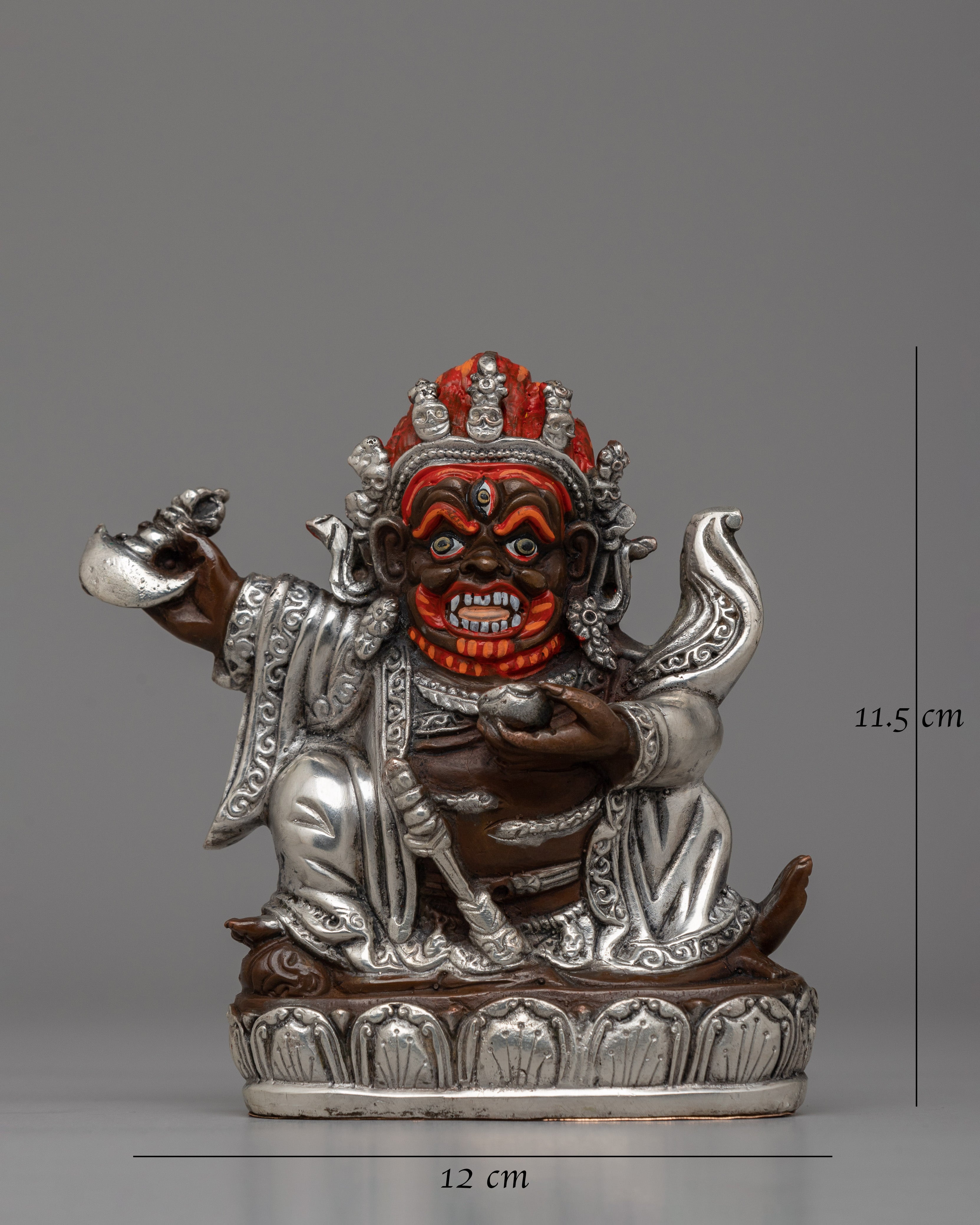 Oxidized Copper Mahakala Statue | Sacred Buddhist Protector