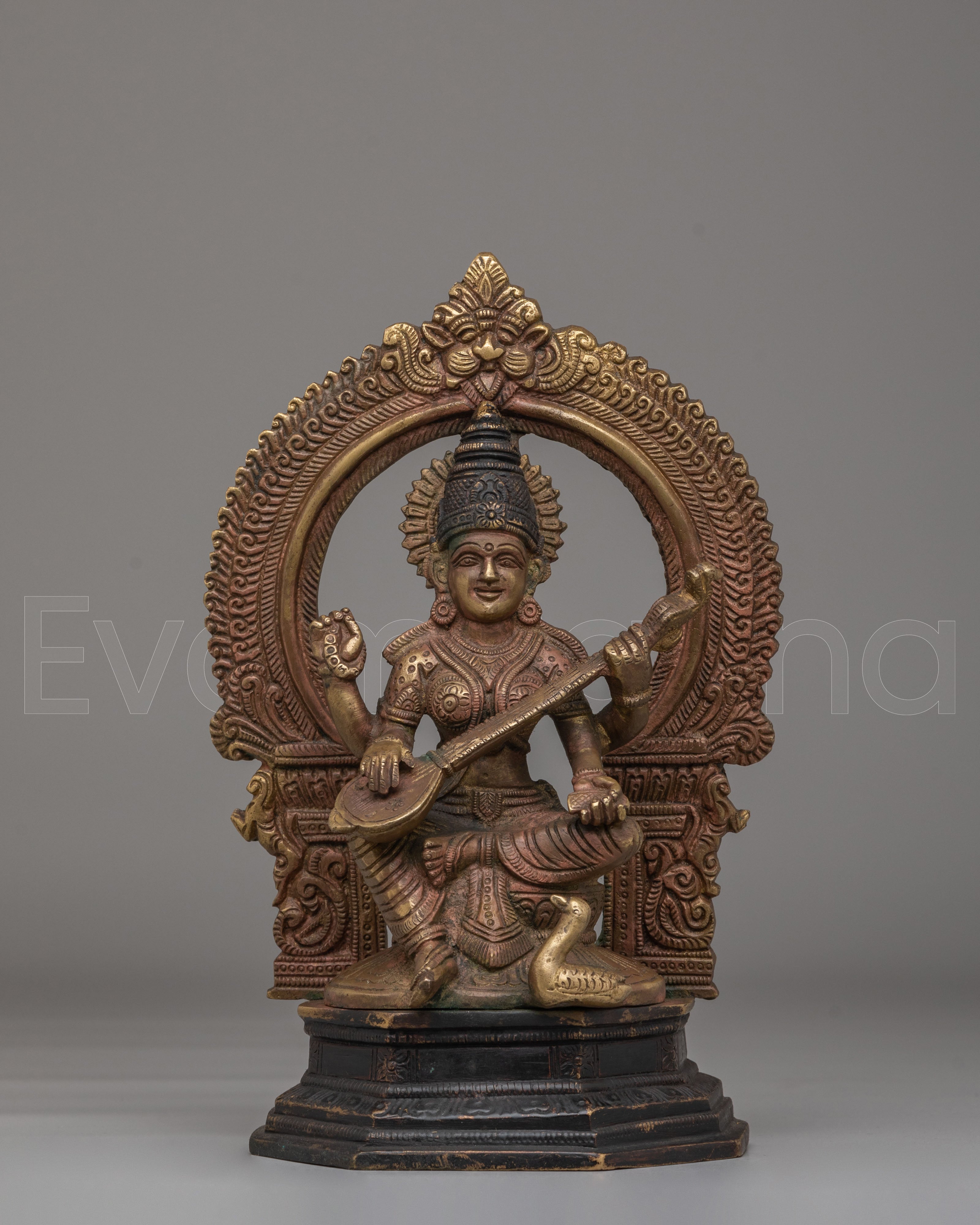 Sacred Divine Saraswati Veena Statue