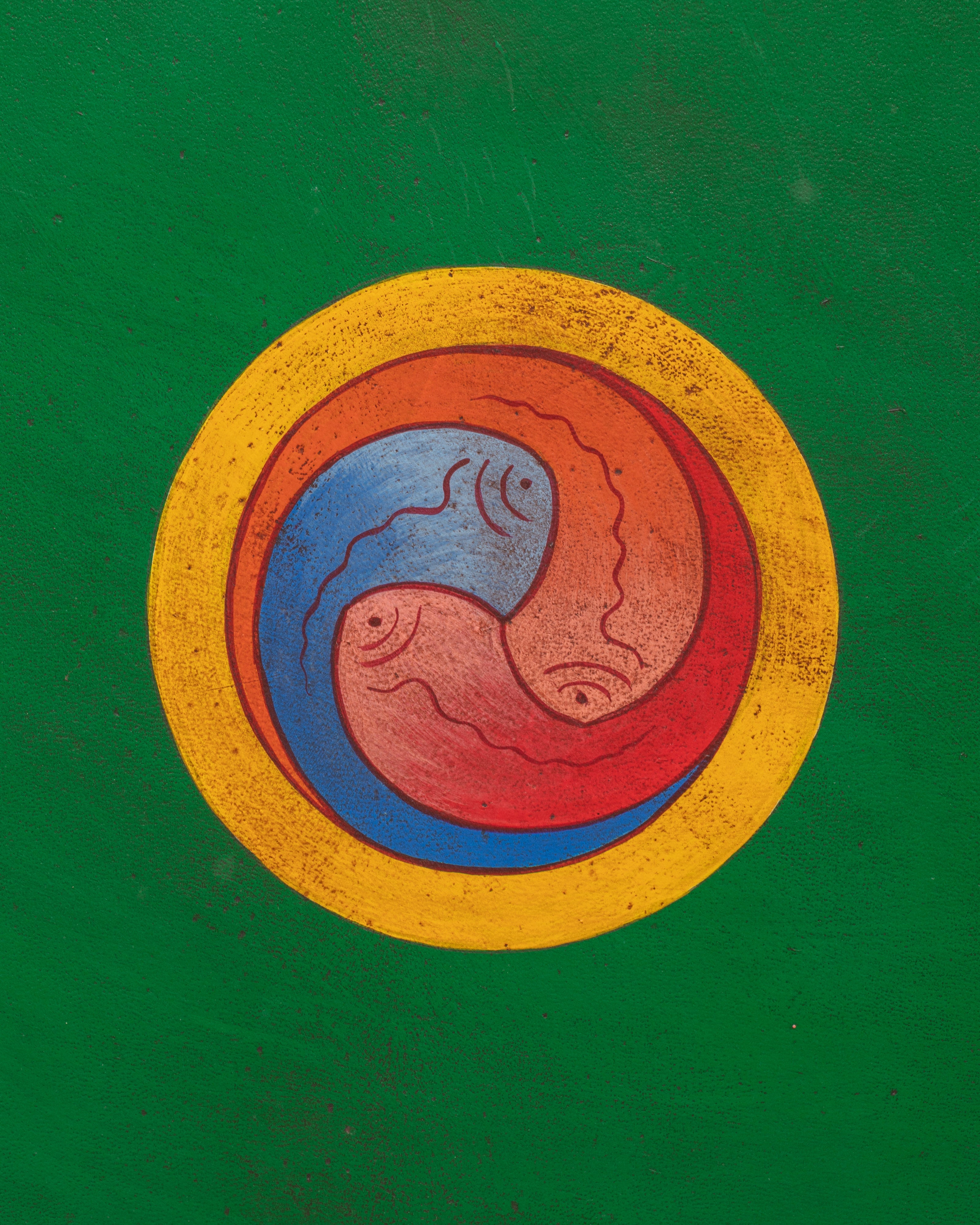Traditional Tibetan Drum | Handmade Himalayan Drum with Dragon Motif
