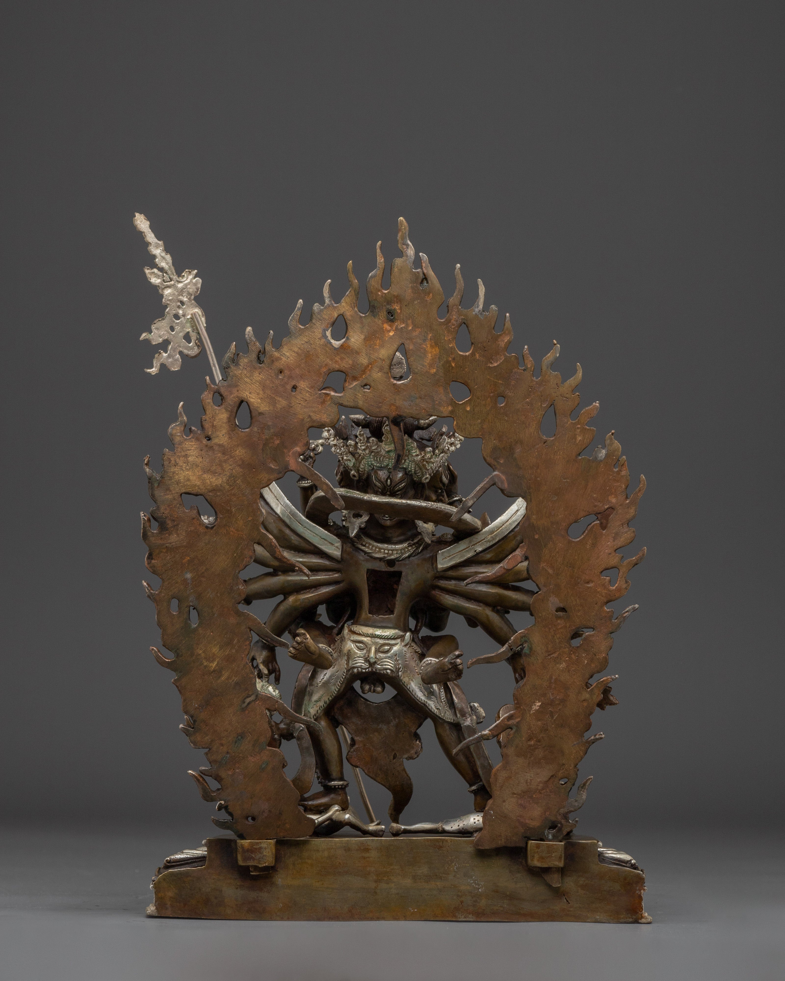 Silver-Plated Chakrasamvara Statue With Consort | Tibetan Art for Ritual Practice