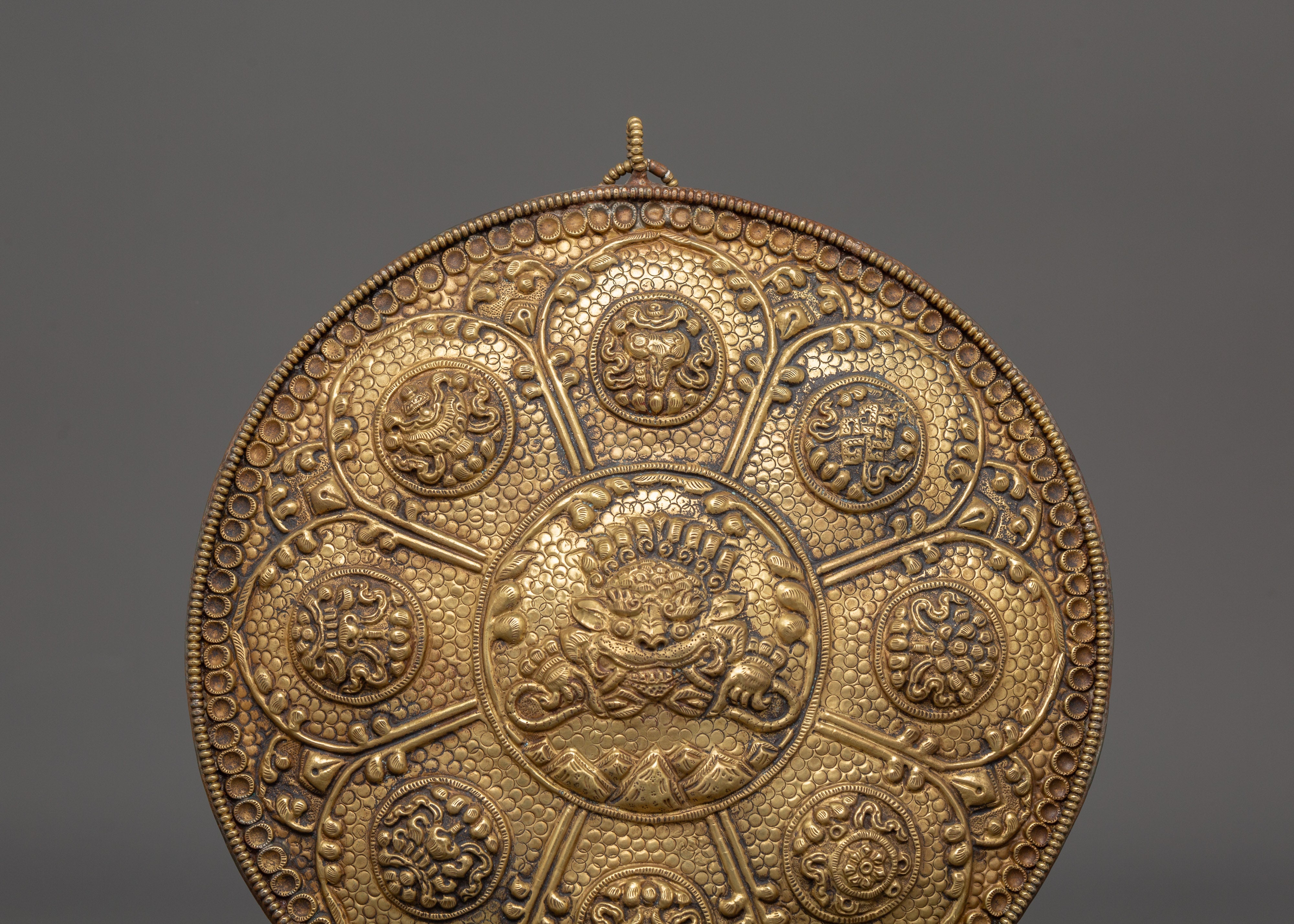 Brass Wall Hanging with Mahakala | Protection and Blessing